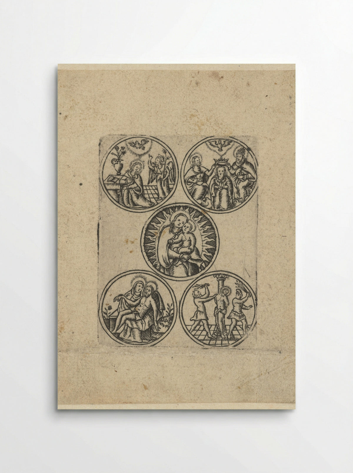 Maria met kind en vier scènes uit haar leven - Monogrammist S - Poster