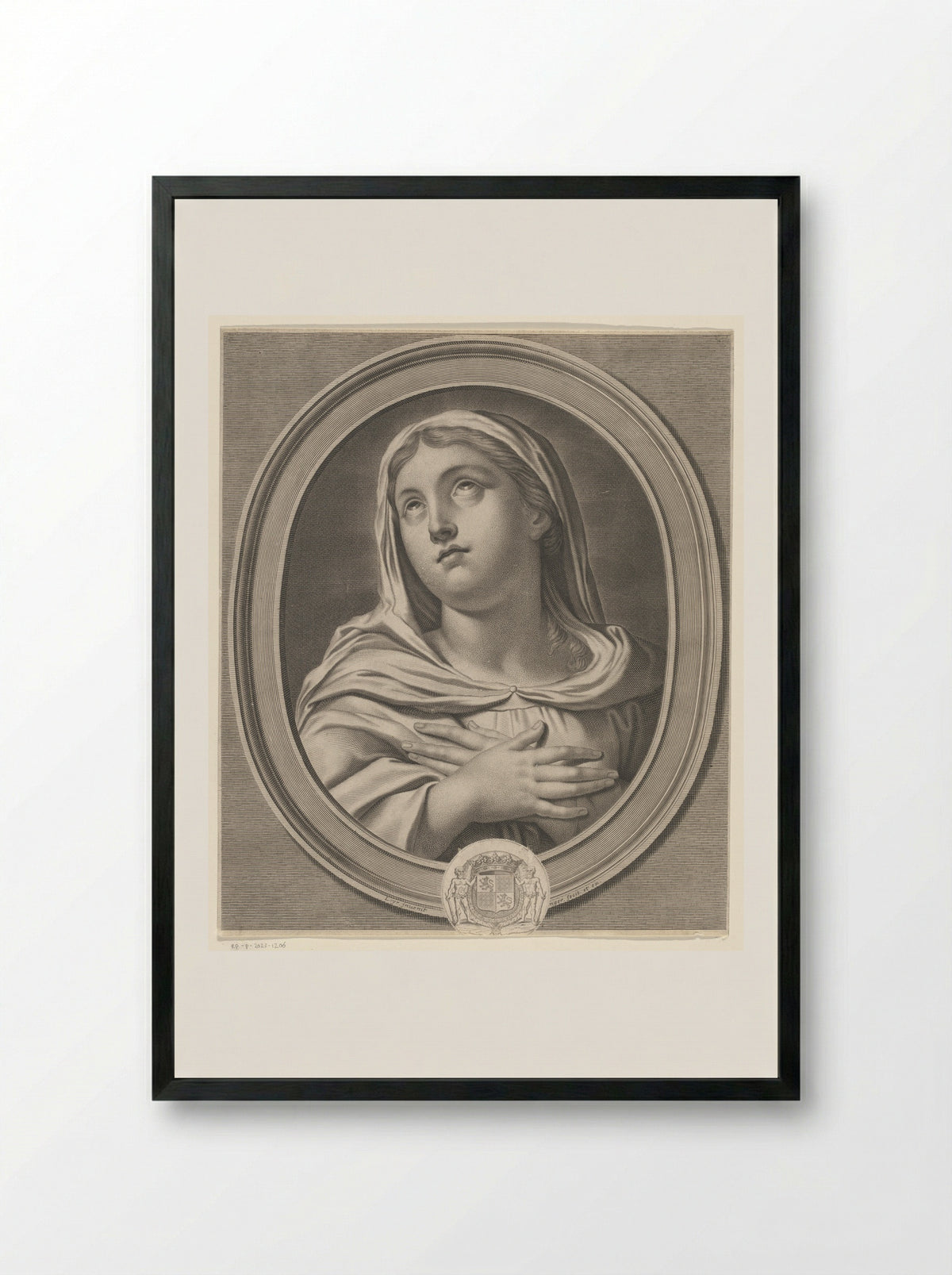 Maria met opgeslagen ogen - Jean Boulanger - Framed Print Black