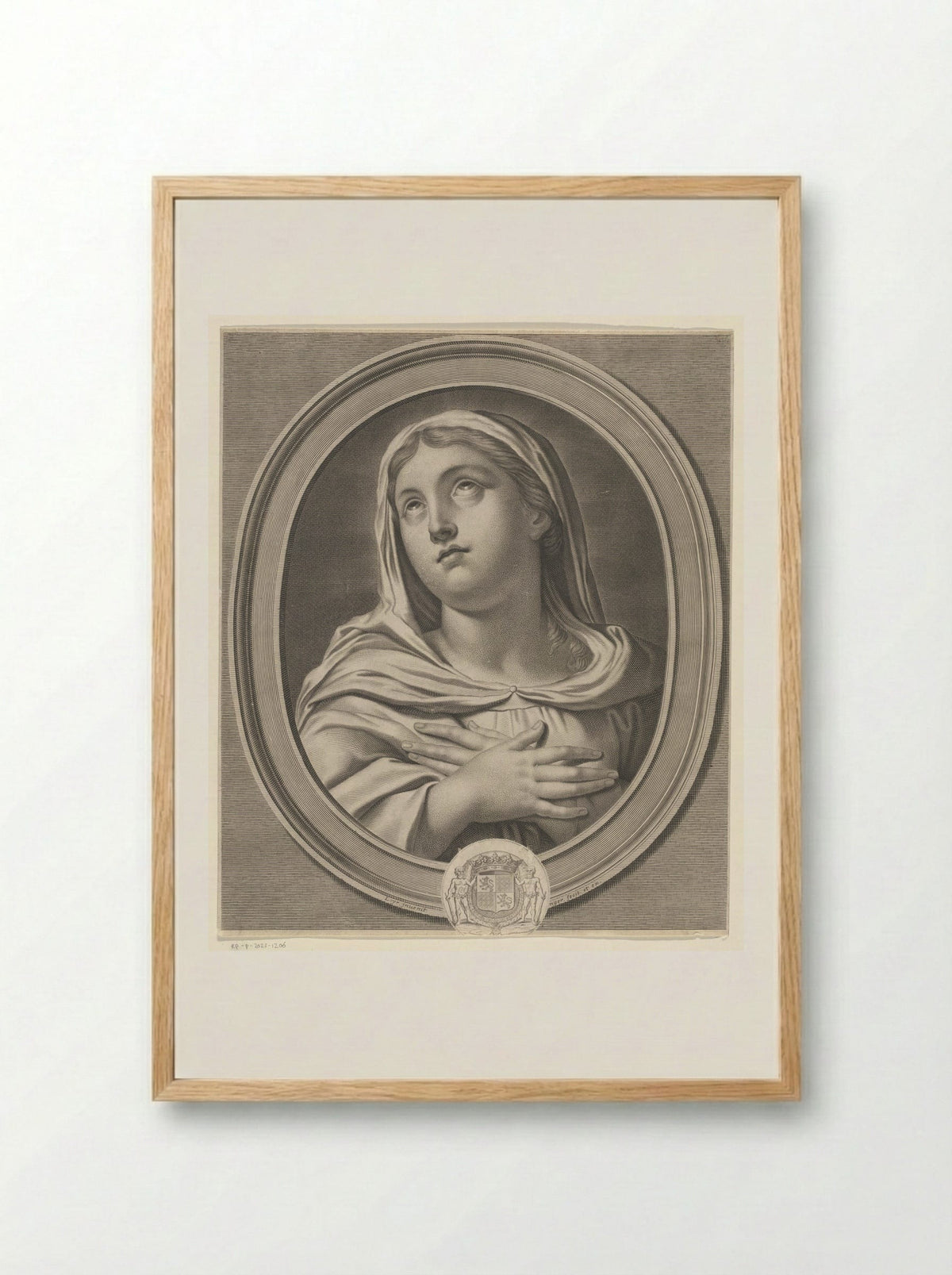 Maria met opgeslagen ogen - Jean Boulanger - Framed Print Wood
