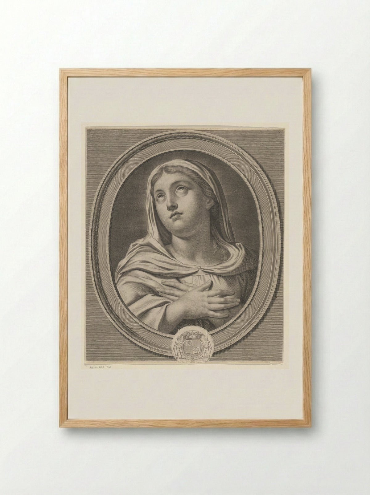 Maria met opgeslagen ogen - Jean Boulanger - Framed Print Wood