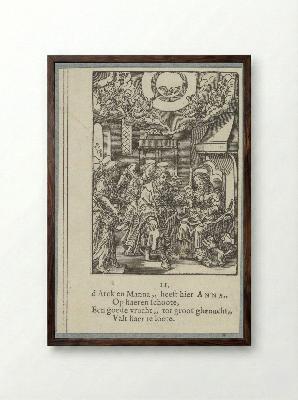 Maria op schoot bij haar moeder Anna - Pieter Jacobsz. Paets - Framed Print Dark Wood