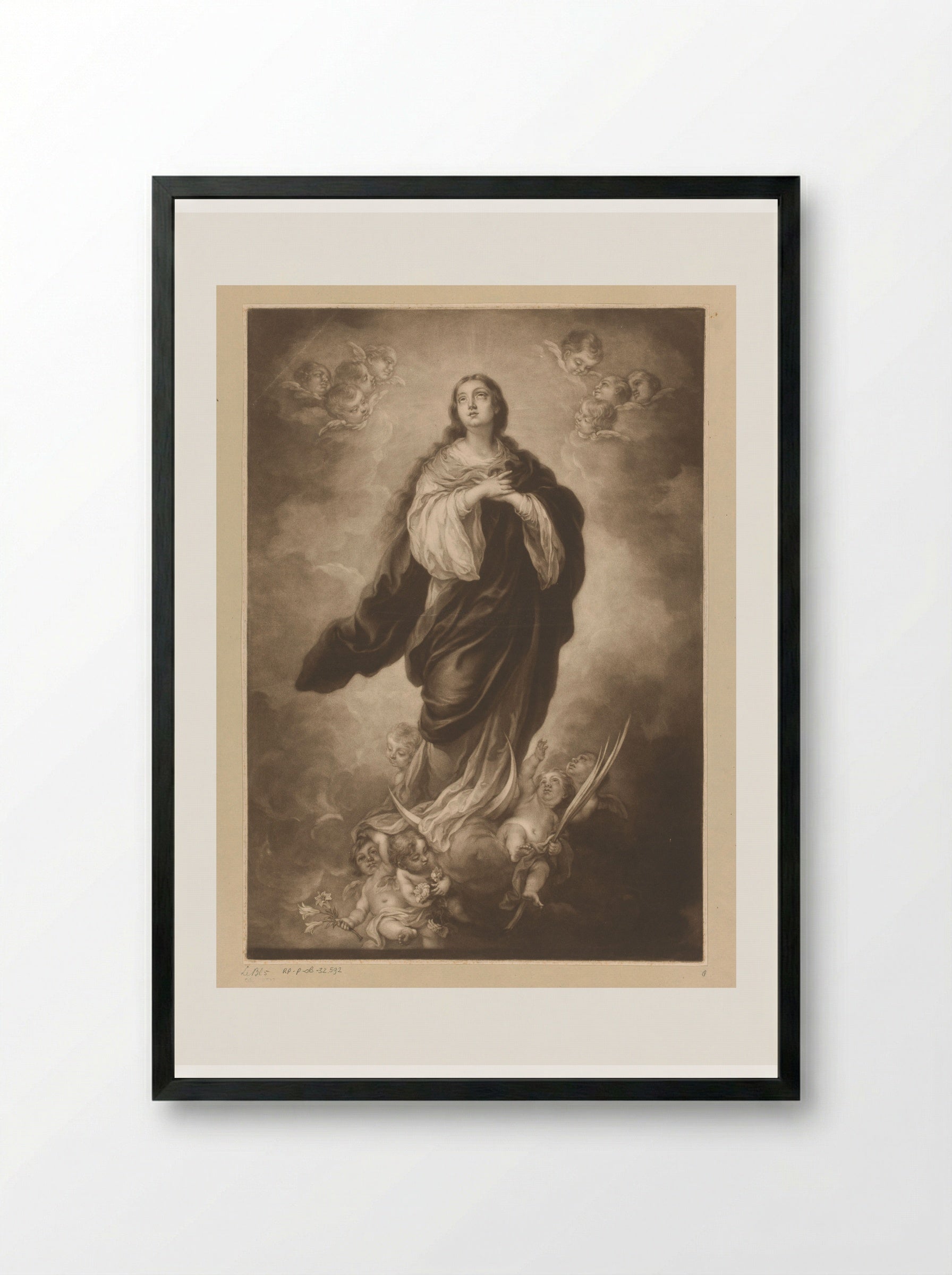 Maria van de Onbevlekte Ontvangenis - James McArdell - Framed Print Black