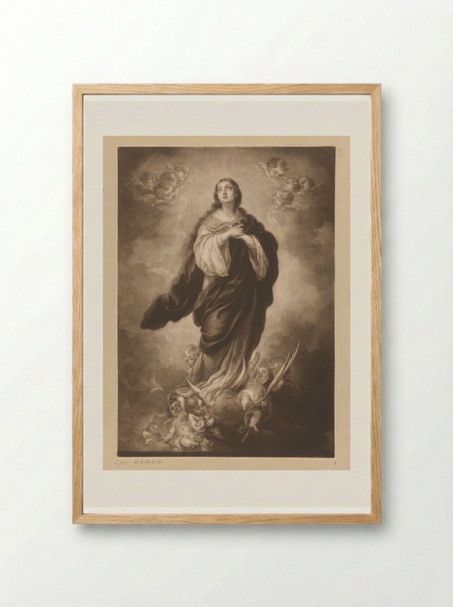 Maria van de Onbevlekte Ontvangenis - James McArdell - Framed Print Wood