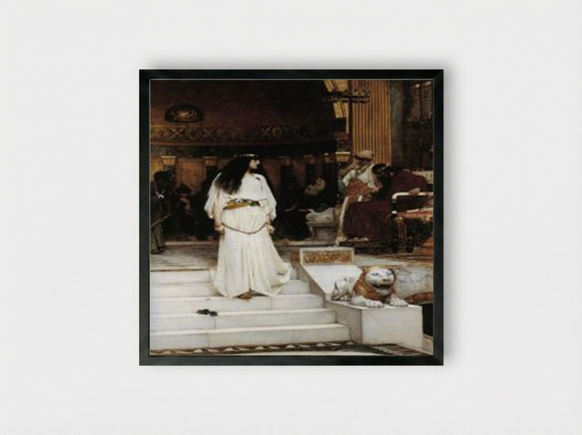 Mariamne Leaving the Judgement Seat of Herod - John William Waterhouse - Framed Print Black