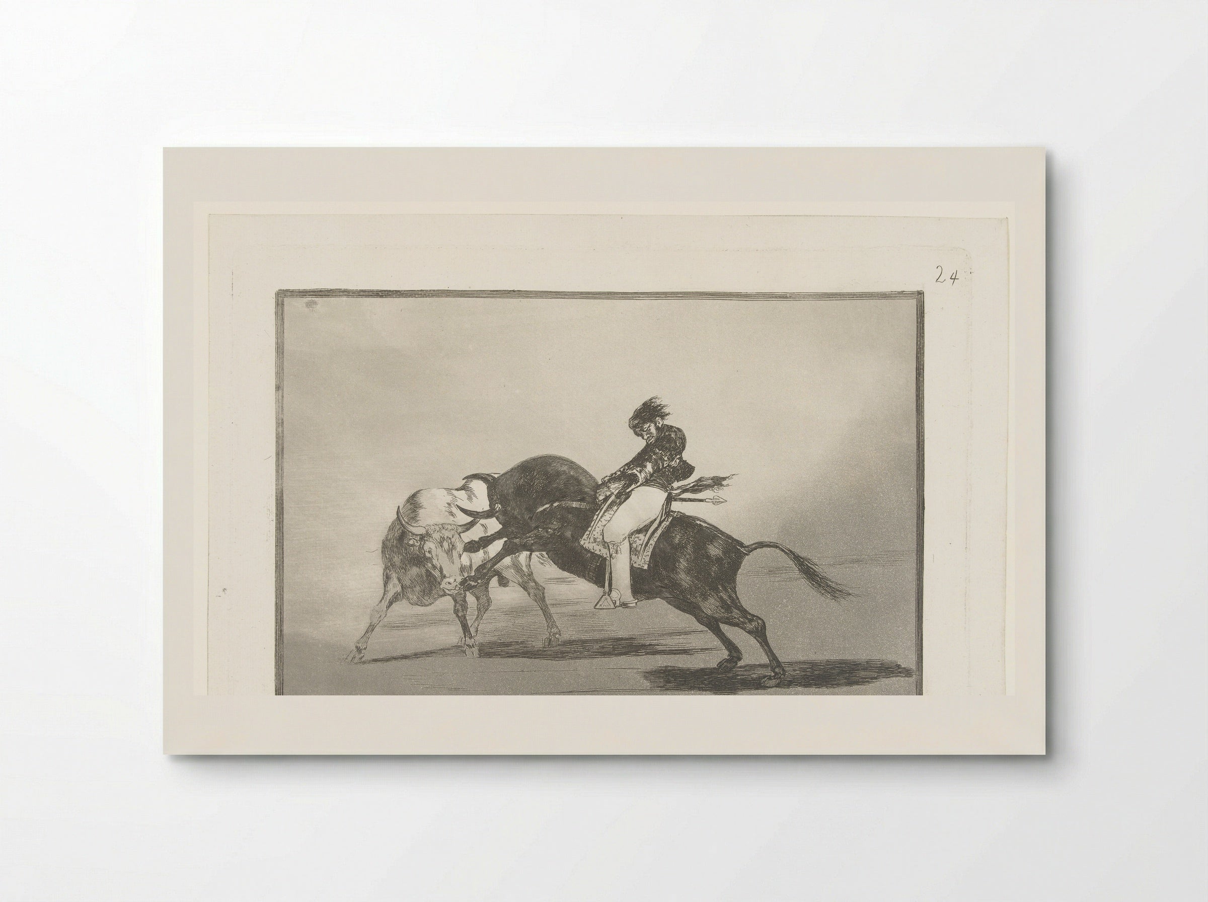 Mariano Ceballos rijdend op een stier - Francisco de Goya - Poster