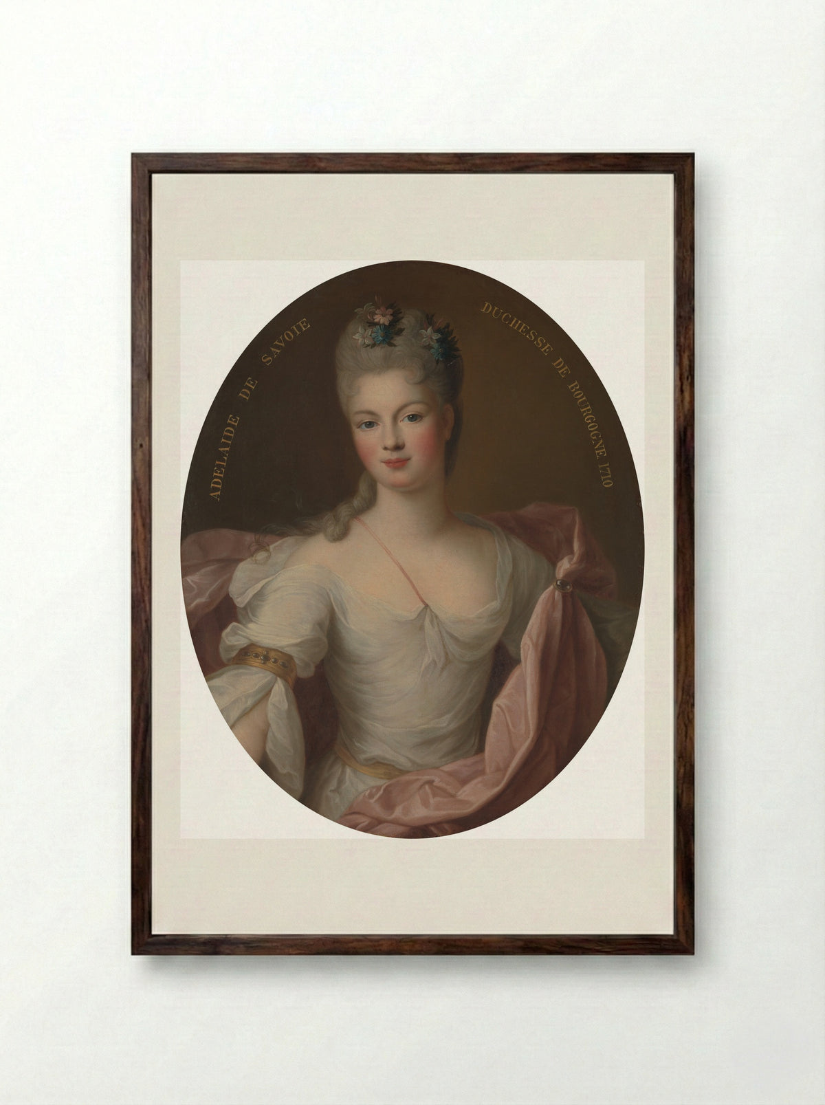 Marie Adélaïde de Savoie, Duchesse de Bourgogne - Pierre Gobert - Framed Print Dark Wood