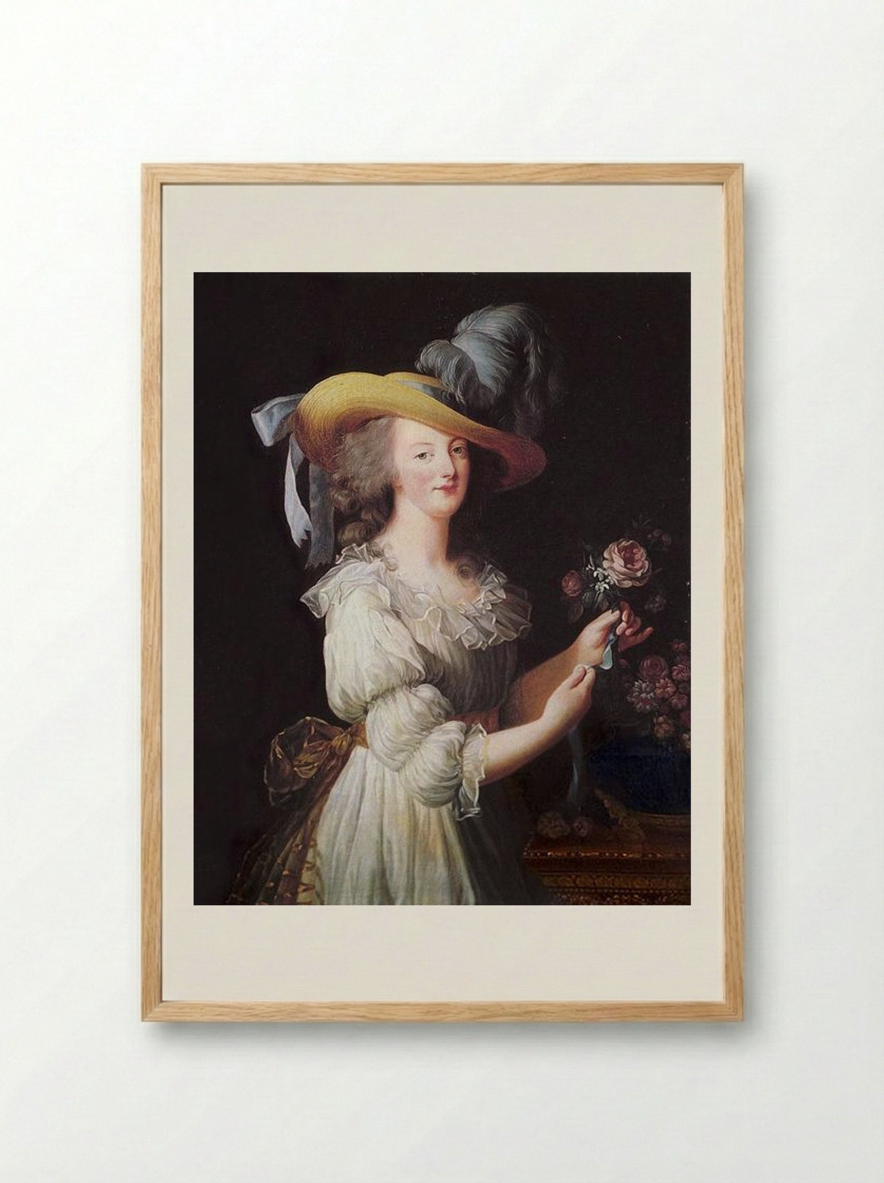 Marie Antoinette in a Muslin Dress - Louise Elisabeth Vigée Le Brun - Framed Print Wood