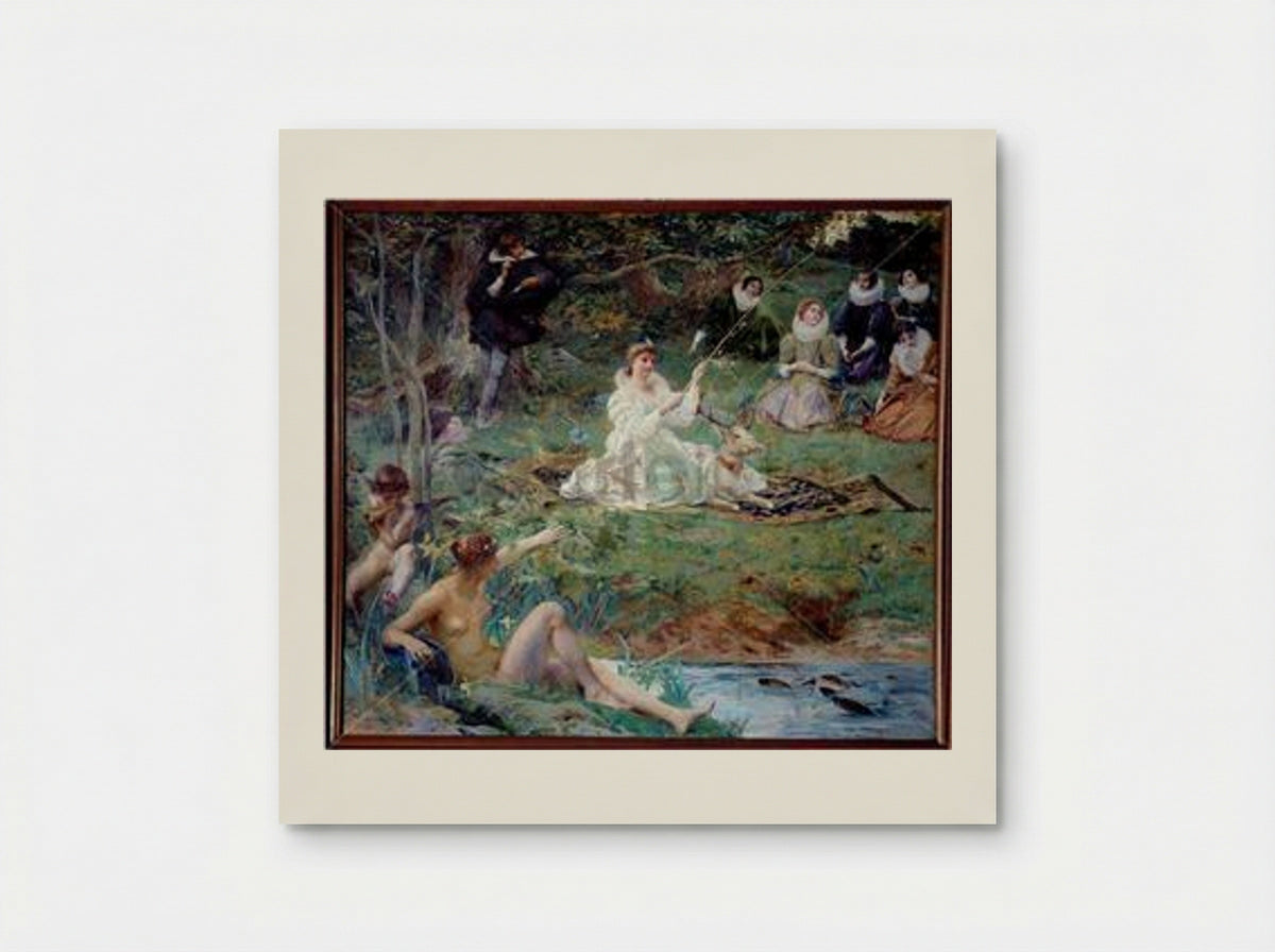 Marie Felice des Ursins and the Poet Théophile de Viau at Sylvie - Luc-Olivier Merson - Poster