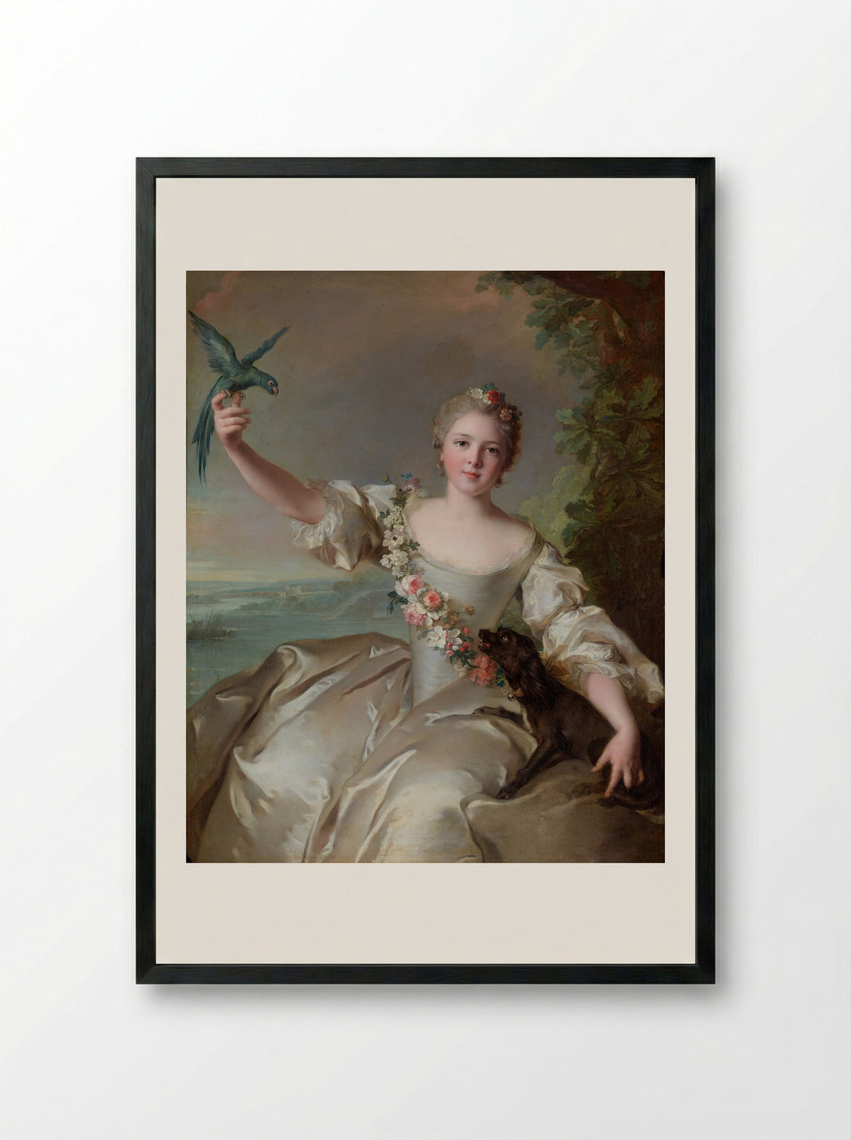 Marie Françoise de La Cropte de St. Abre, Marquise d'Argence - Jean-Marc Nattier - Framed Print Black