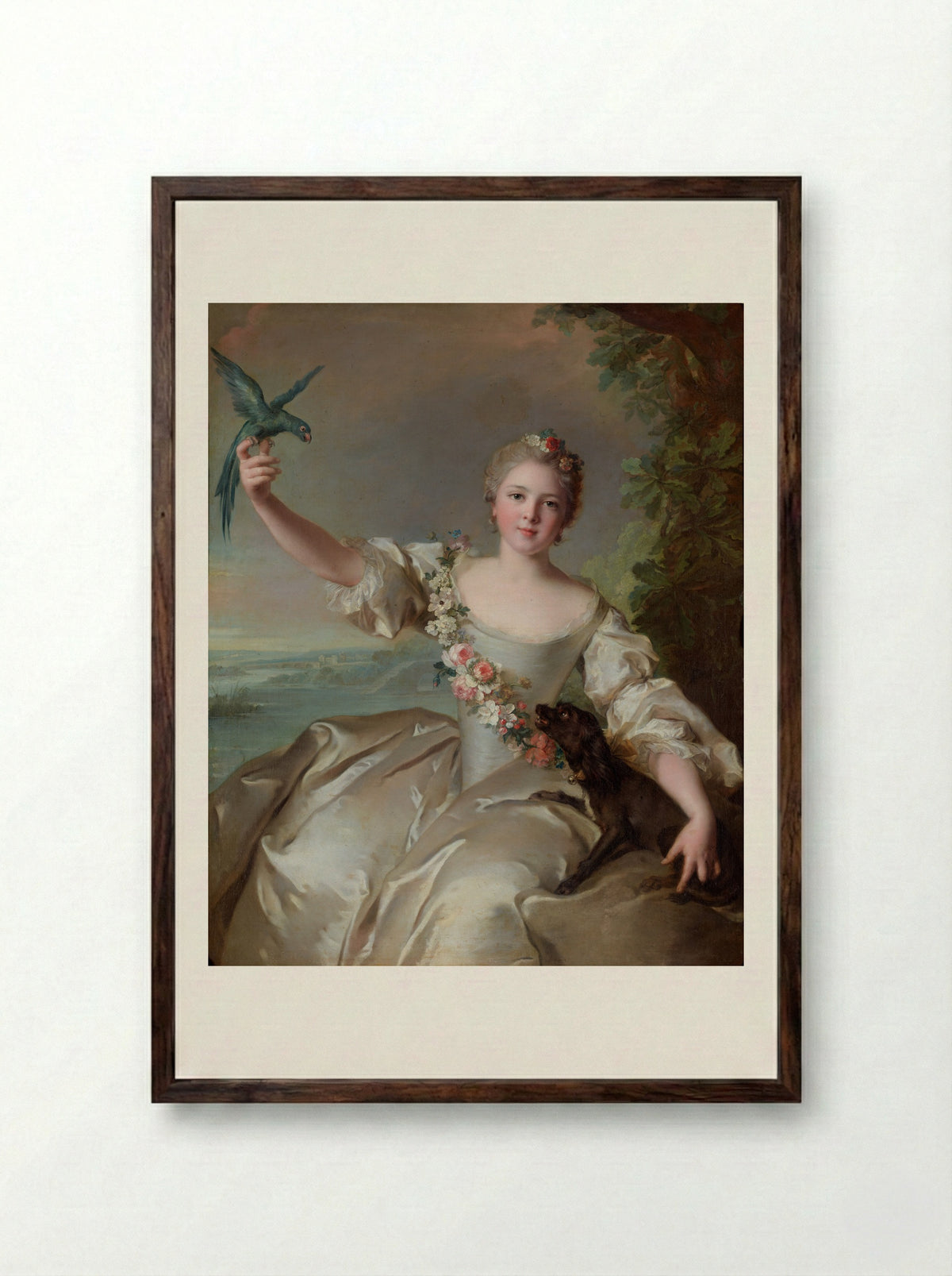 Marie Françoise de La Cropte de St. Abre, Marquise d'Argence - Jean-Marc Nattier - Framed Print Dark Wood