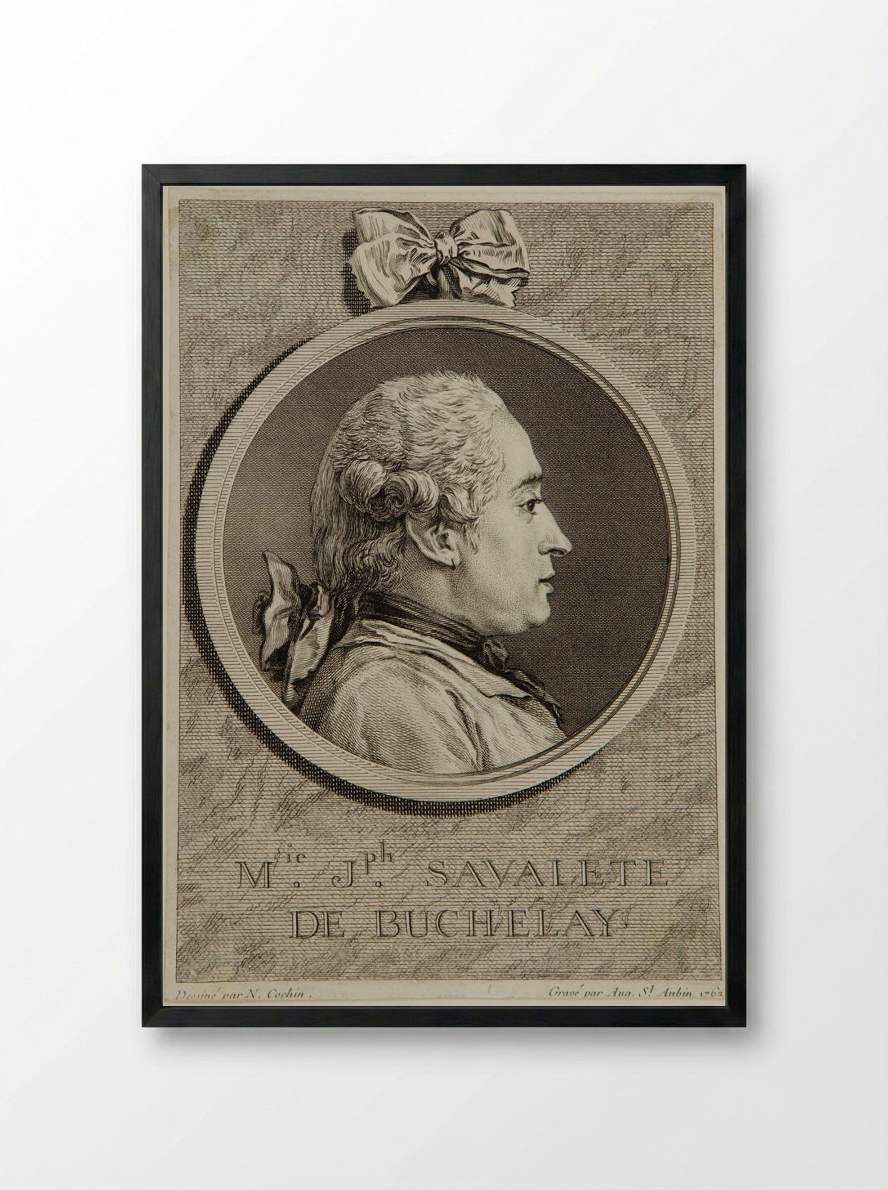 Marie Joseph Savalète de Buchelay - Augustin de Saint-Aubin - Framed Print Black