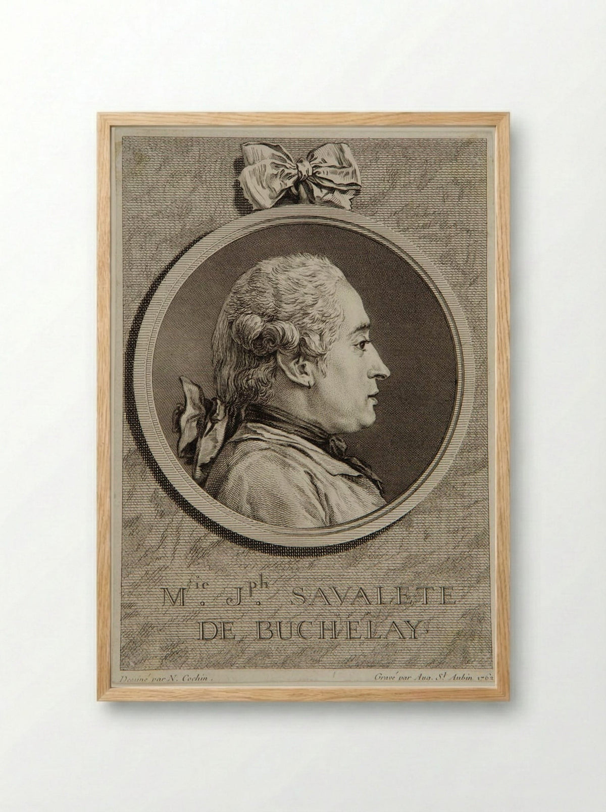 Marie Joseph Savalète de Buchelay - Augustin de Saint-Aubin - Framed Print Wood