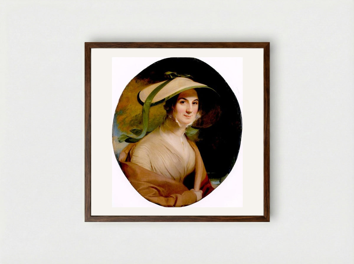 Marie Oldmixon, Mrs. George Lingen - Thomas Sully - Framed Print Dark Wood