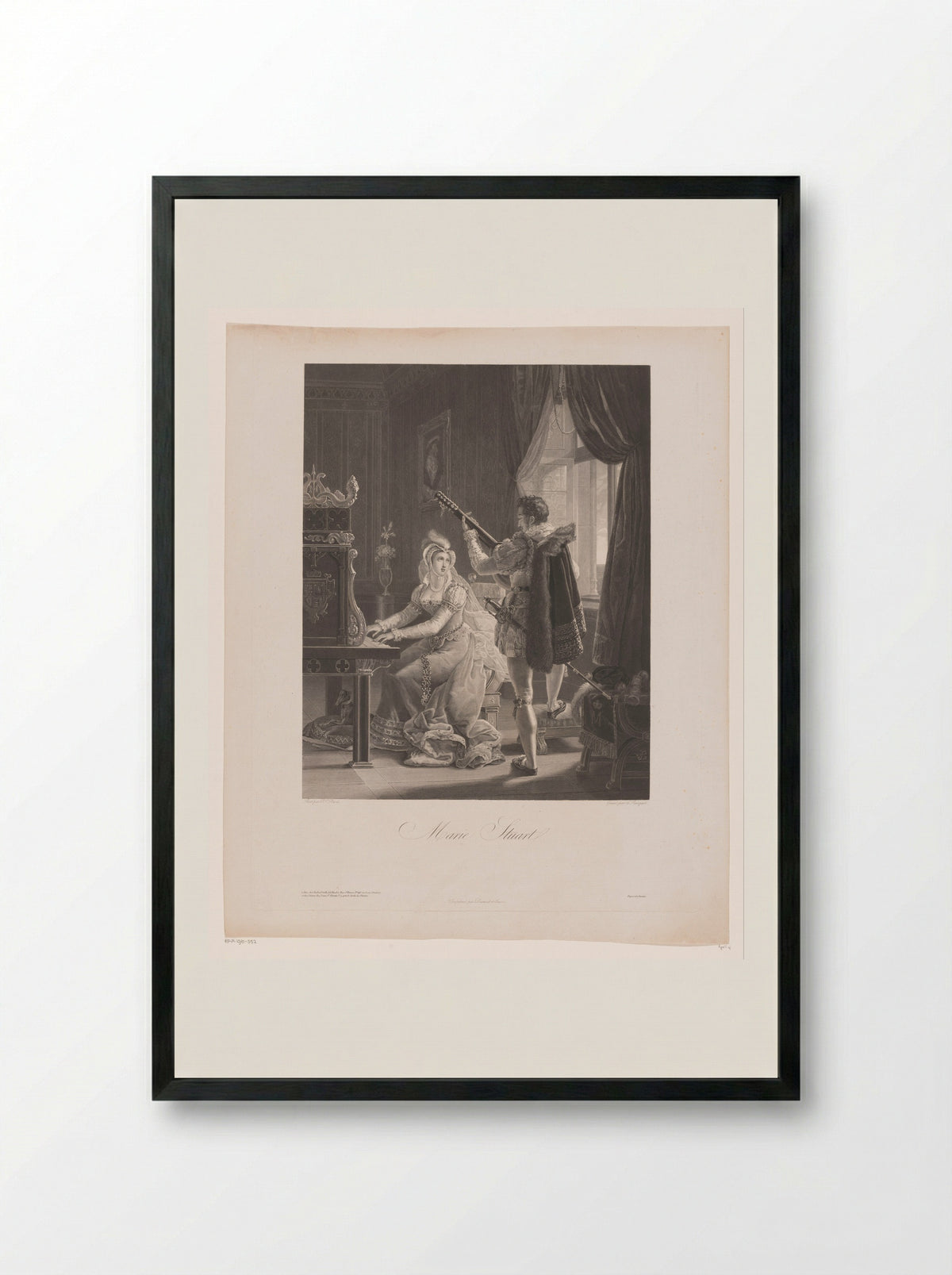 Marie Stuart - Jean Louis Charles Pauquet - Framed Print Black