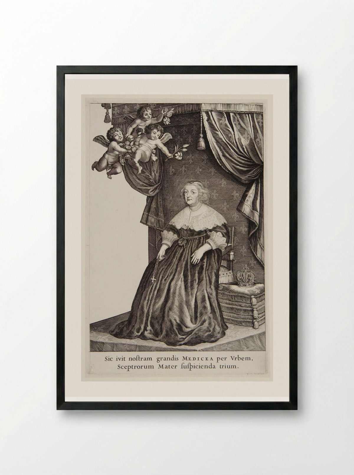 Marie de' Medici - Salomon Savery - Framed Print Black