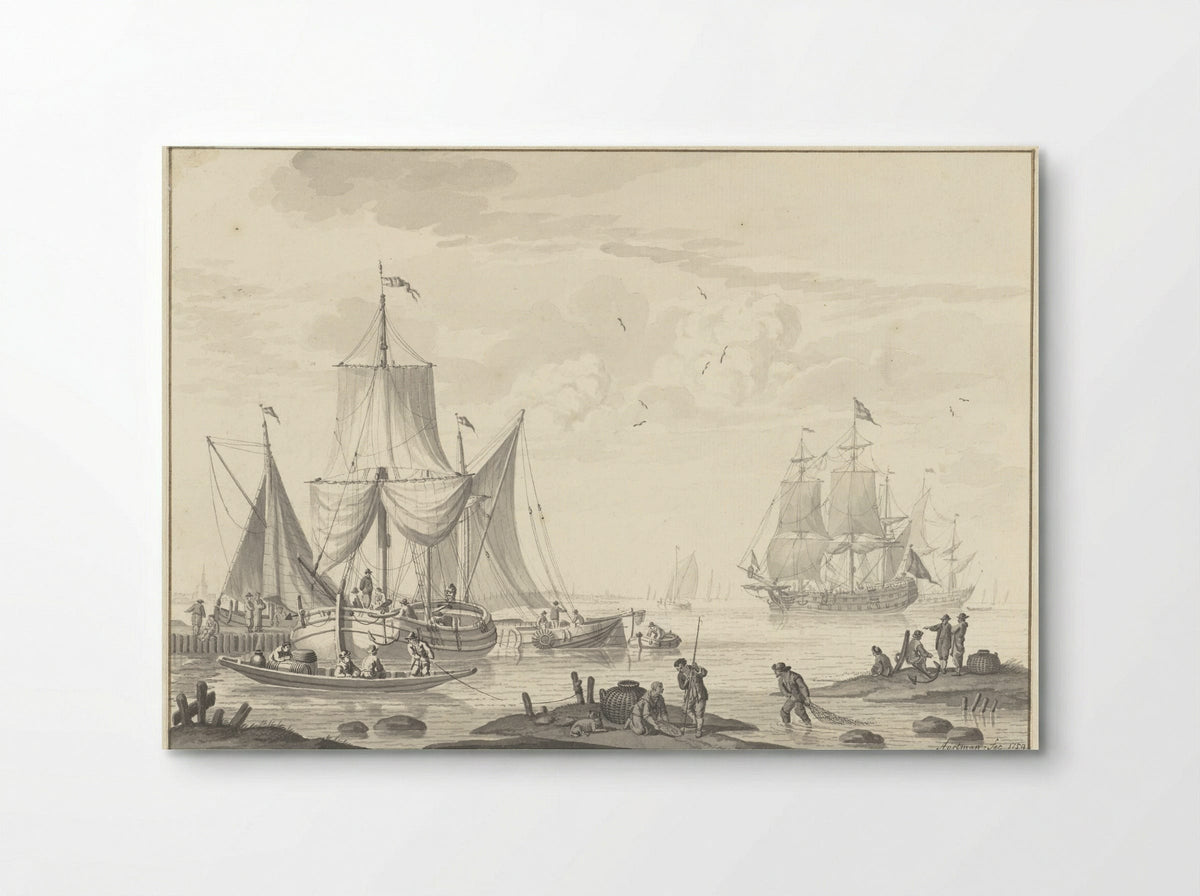 Marine (Coastal Scene with Shipping) - Nicolaes Aartman - Poster