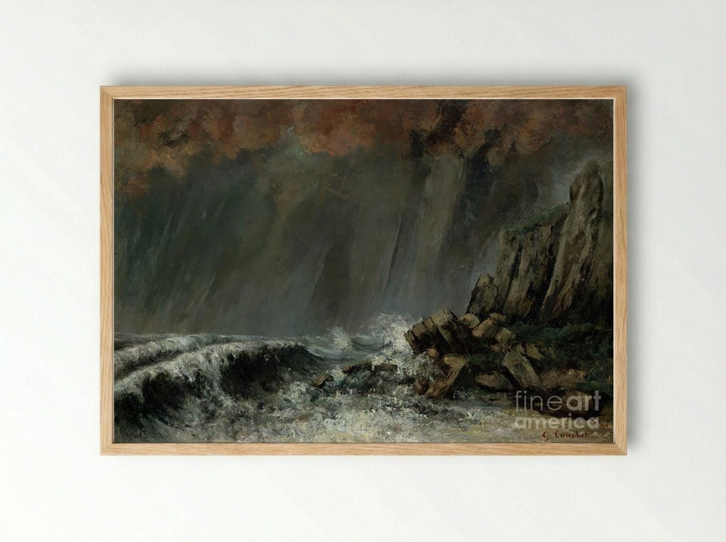 Marine: The Waterspout - Gustave Courbet - Framed Print Wood