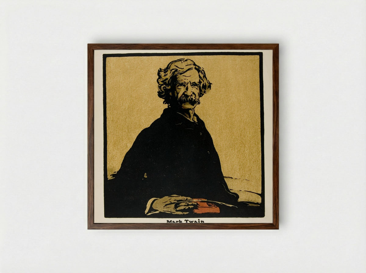 Mark Twain - William Nicholson - Framed Print Dark Wood