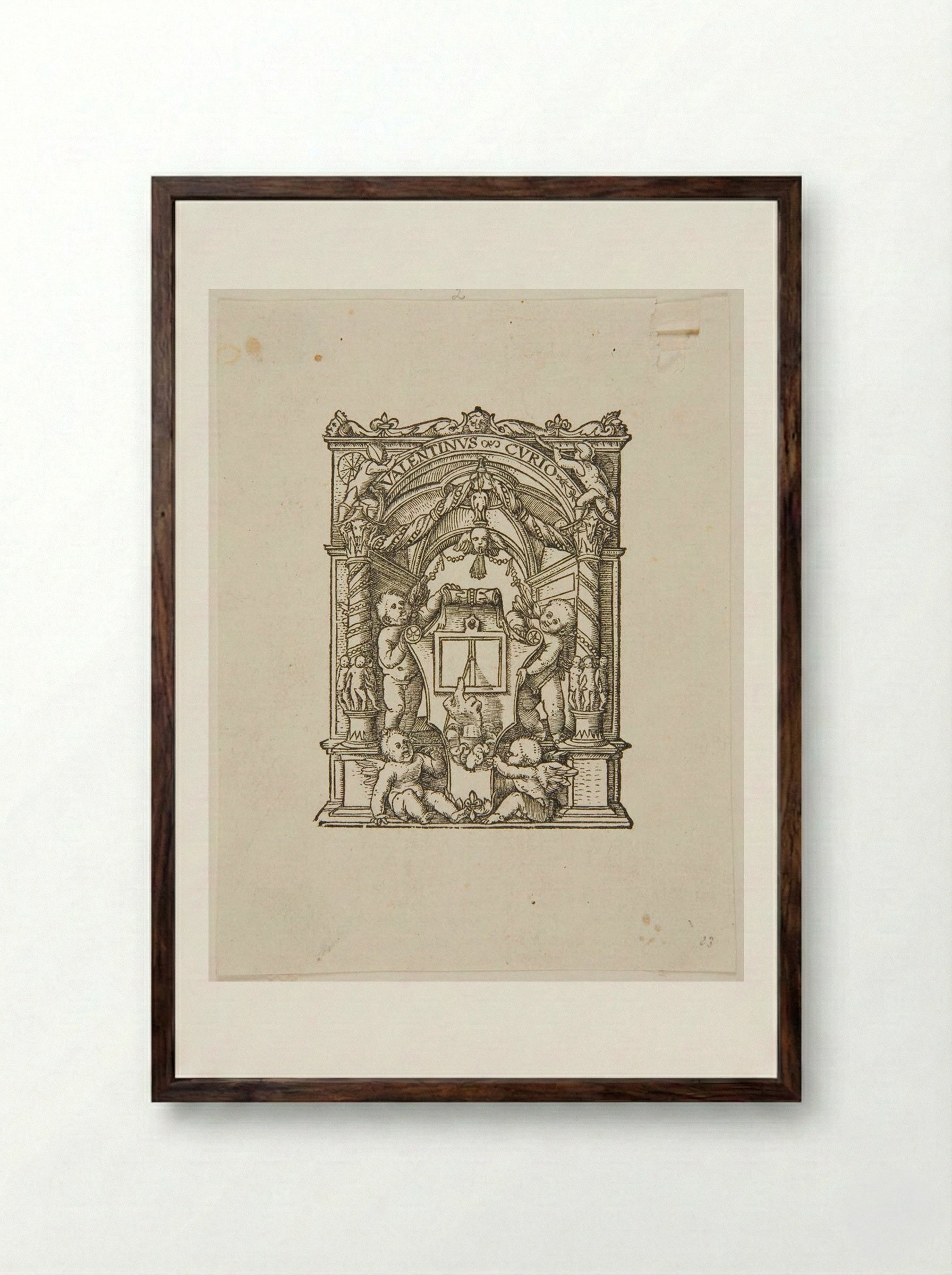Mark of Valentin Curio - Hans Holbein the Younger - Framed Print Dark Wood