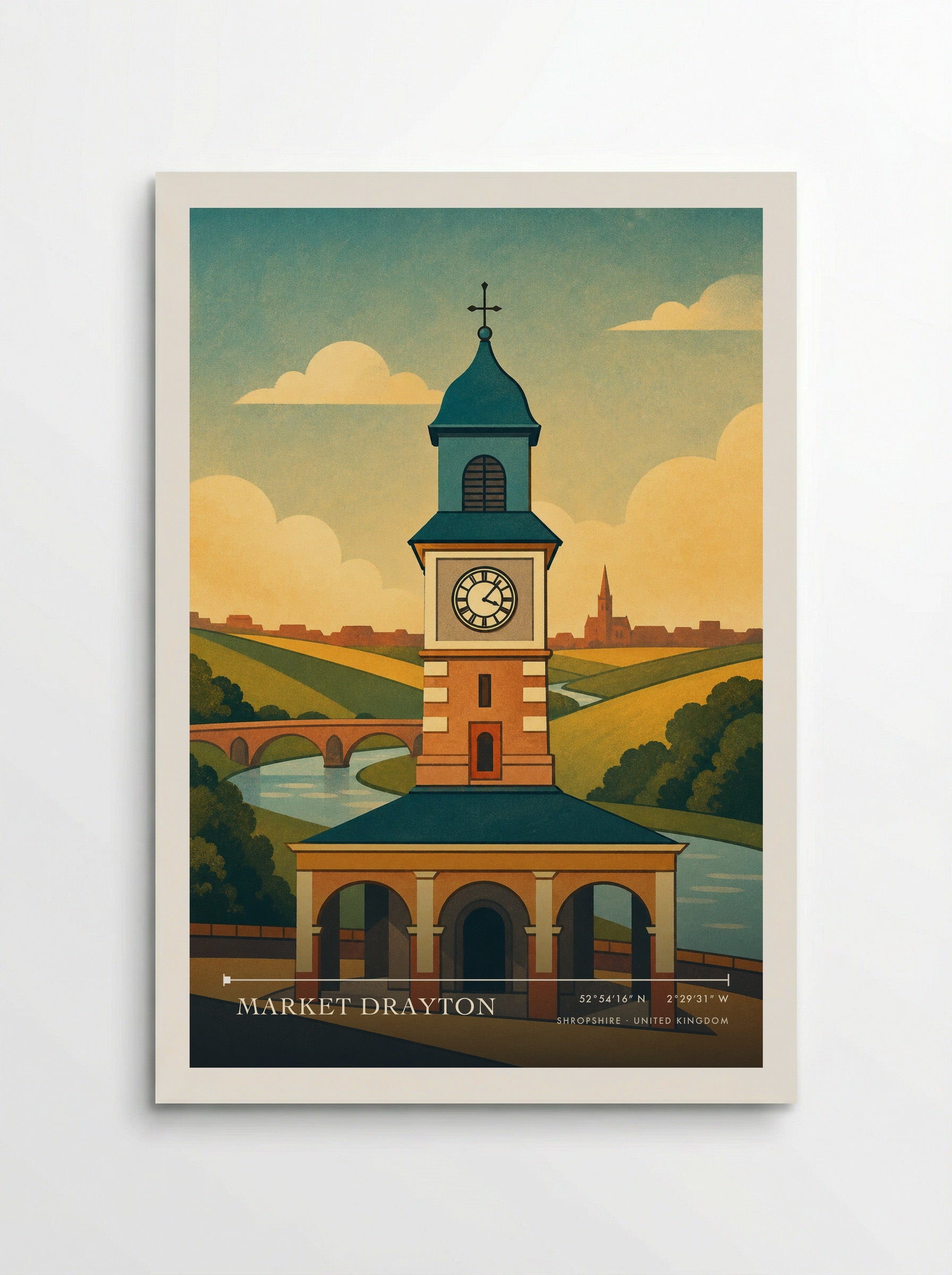 Market Drayton Shropshire United Kingdom Travel Poster - Poster