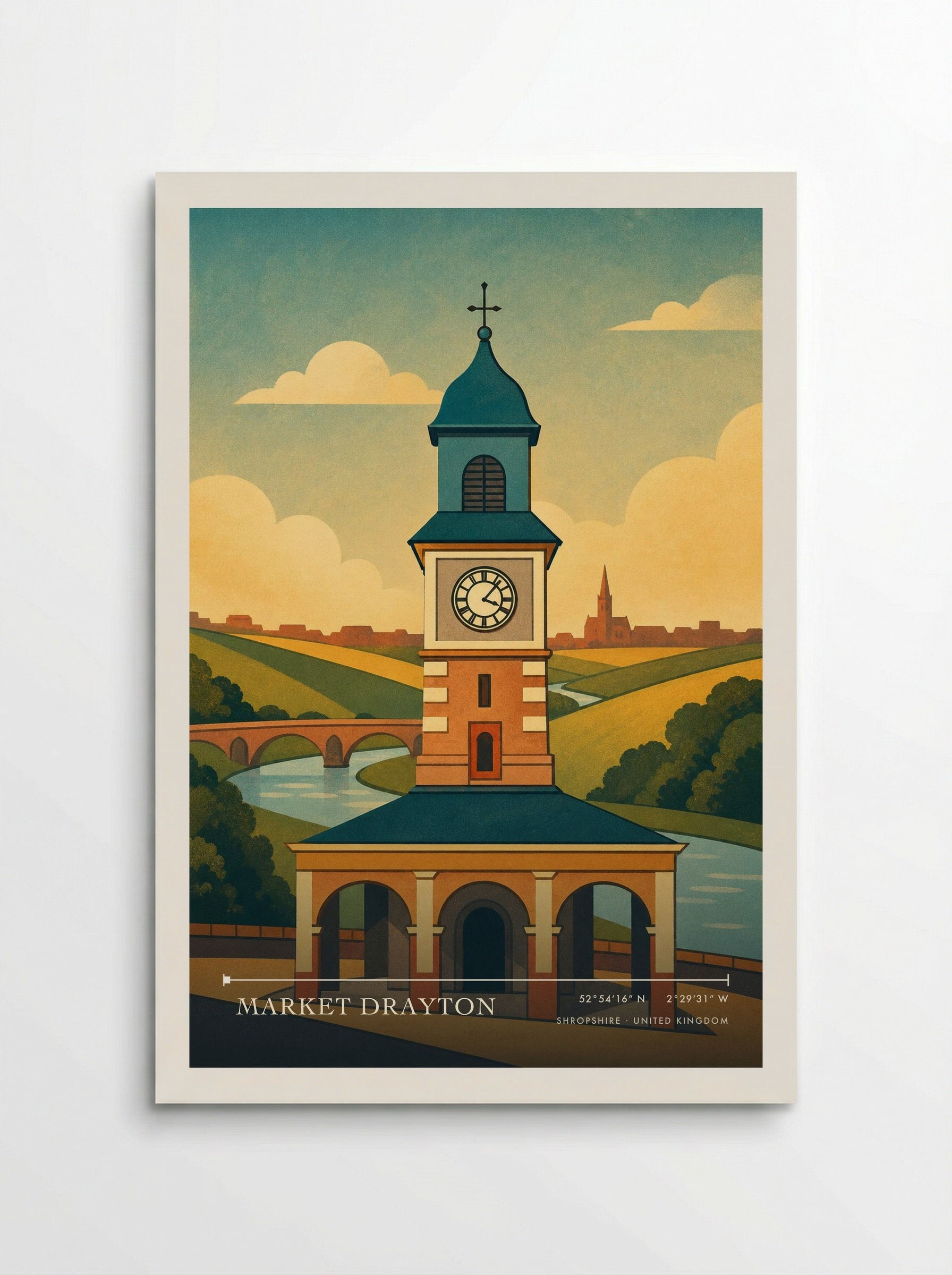 Market Drayton Shropshire United Kingdom Travel Poster - Poster
