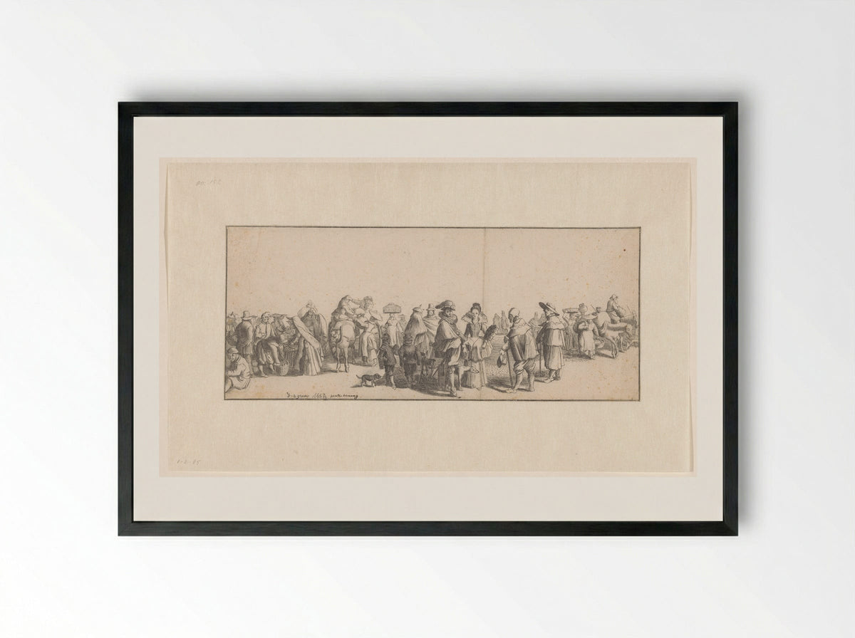 Markttafereel - Johannes de Groot - Framed Print Black