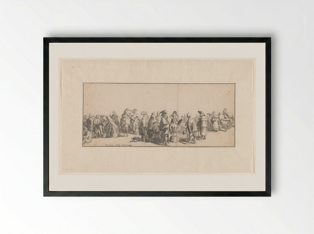 Markttafereel - Johannes de Groot - Framed Print Black