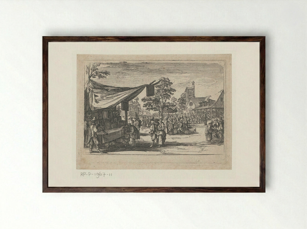 Markttafereel - Nicolas de Son - Framed Print Dark Wood