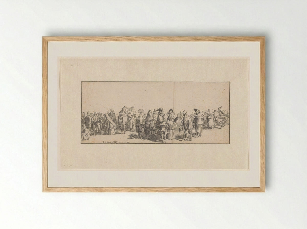 Markttafereel - Johannes de Groot - Framed Print Wood