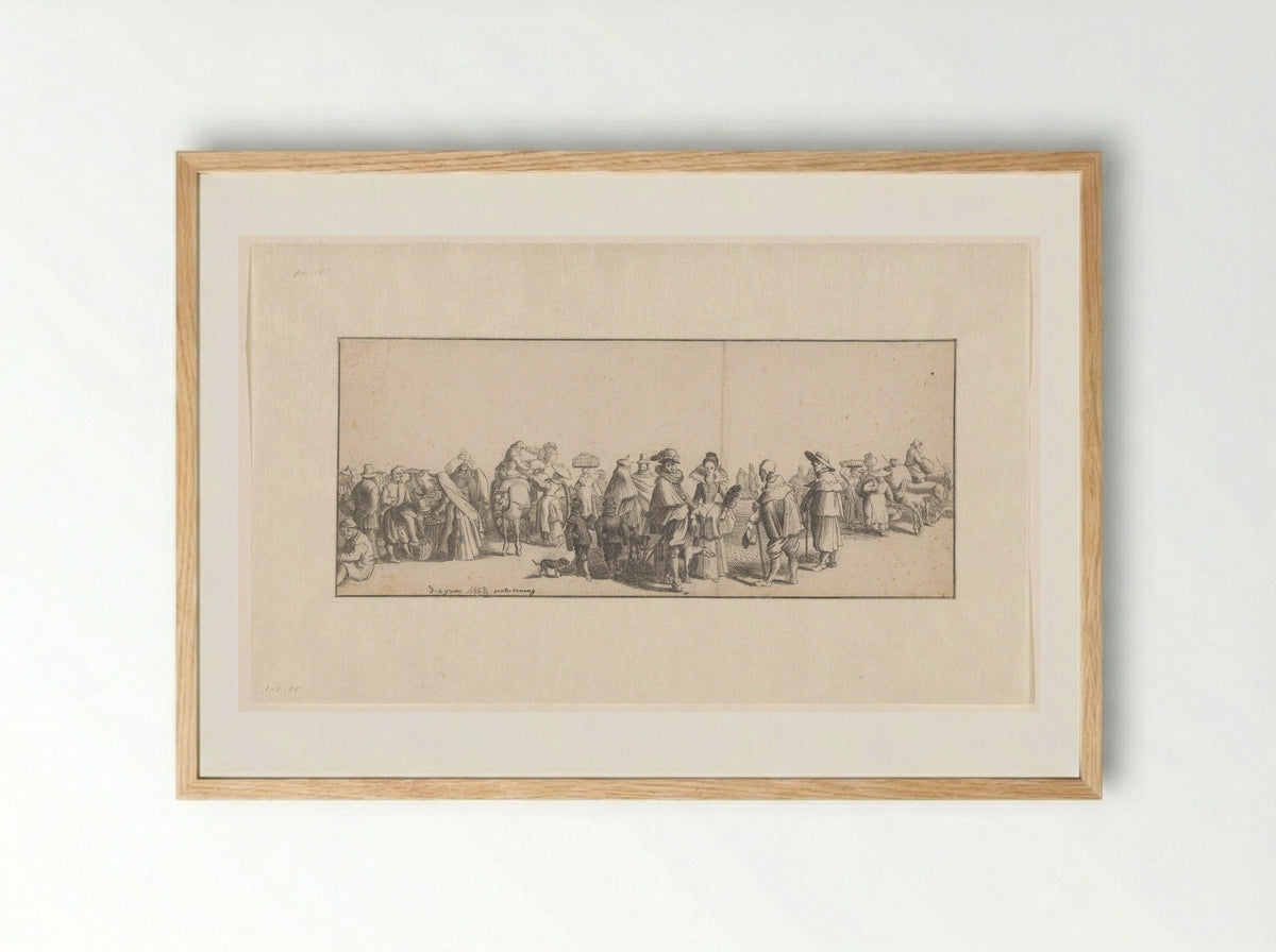 Markttafereel - Johannes de Groot - Framed Print Wood
