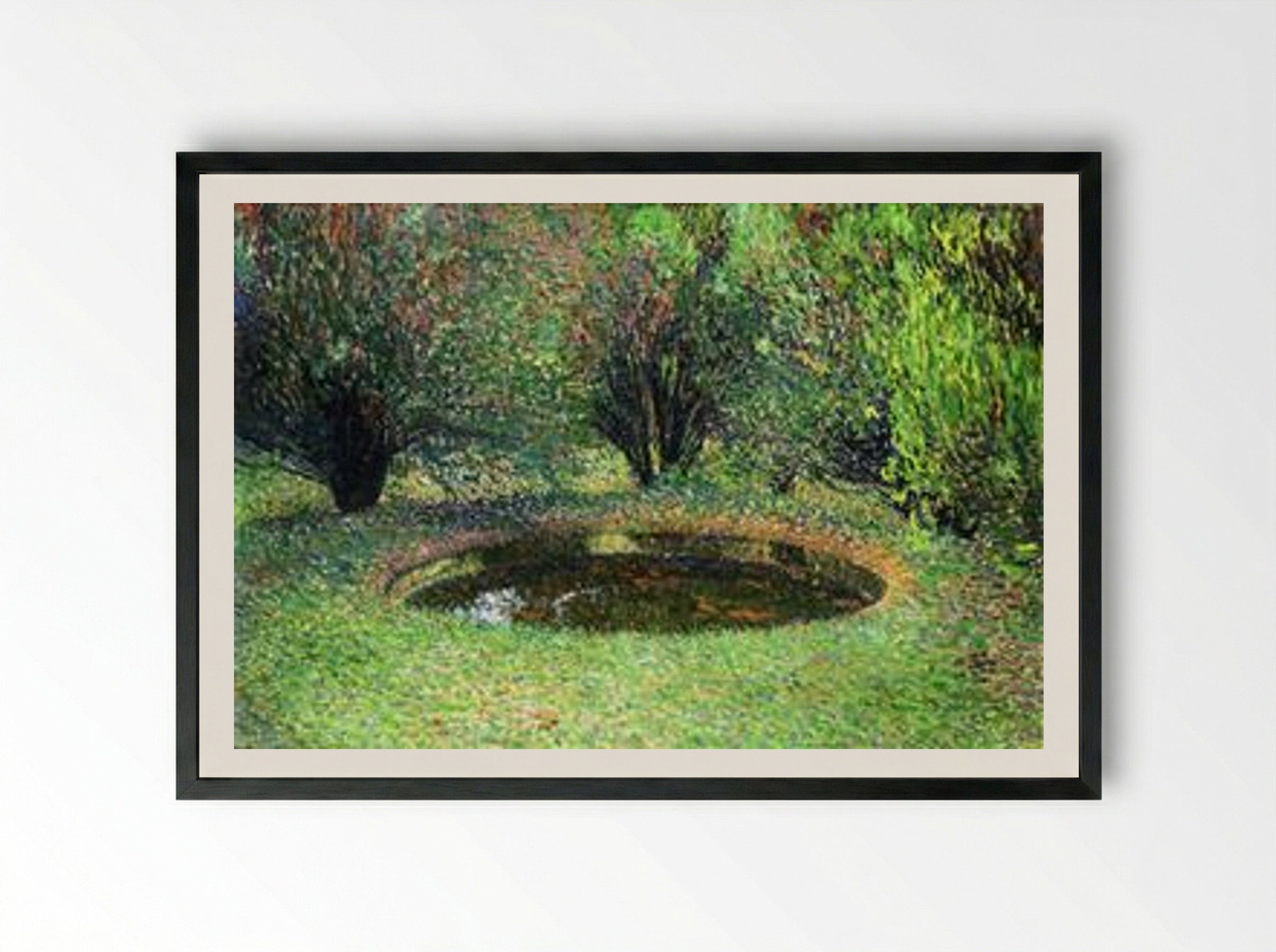 Marquayrol, Basin with Thujas - Henri Martin - Framed Print Black