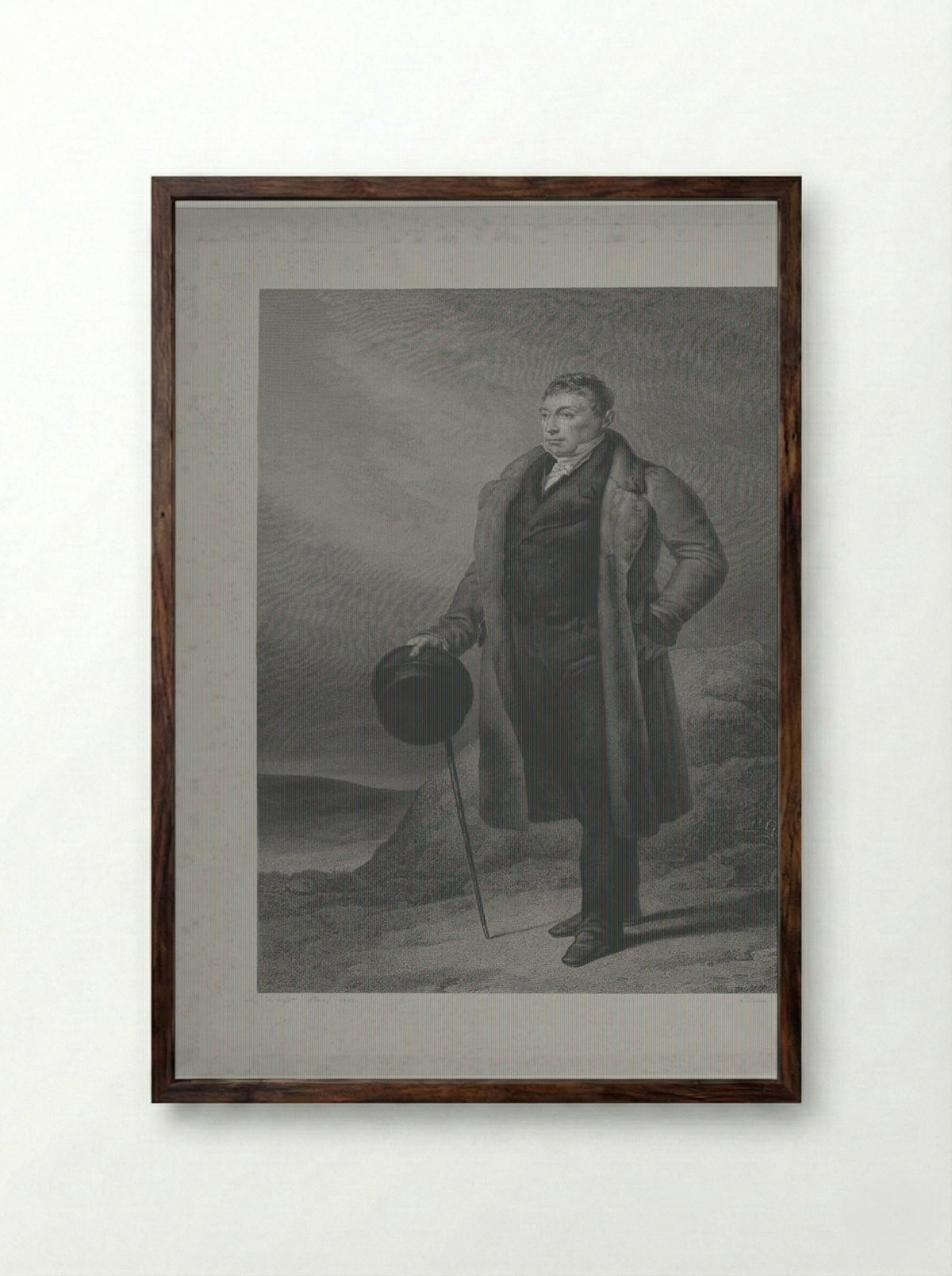 Marquis de Lafayette - Jean Marie Leroux - Framed Print Dark Wood