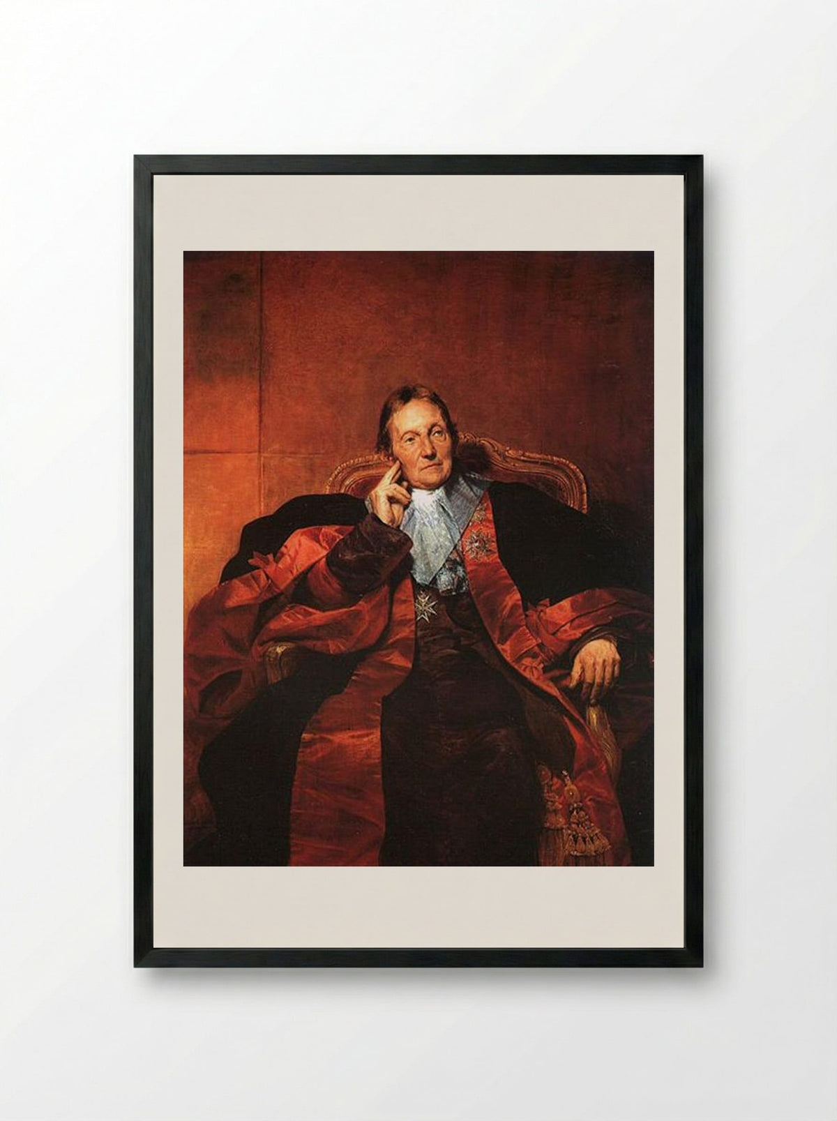 Marquis de Pastoret - Paul Delaroche - Framed Print Black