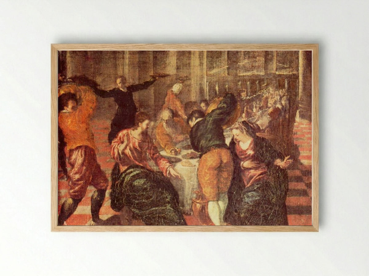 Marriage at Cana - El Greco - Framed Print Wood