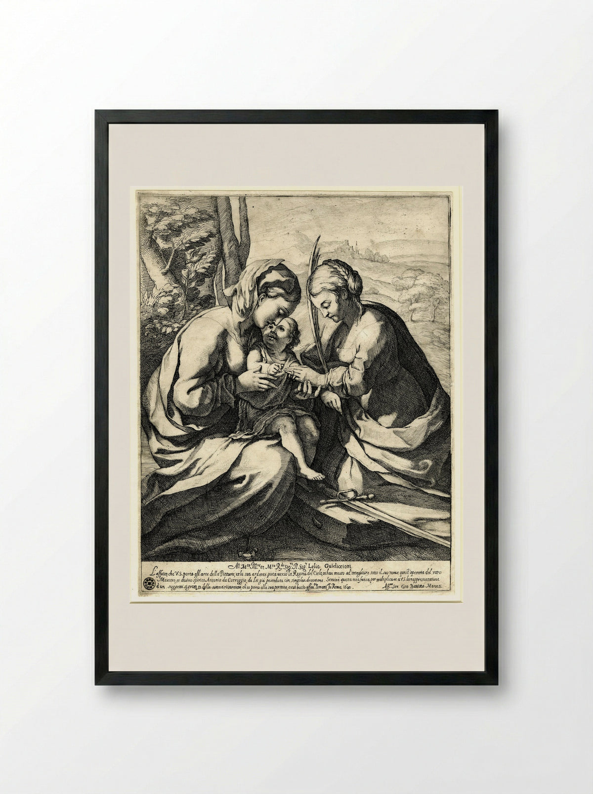 Marriage of Saint Catherine - Giovanni Battista Mercati - Framed Print Black