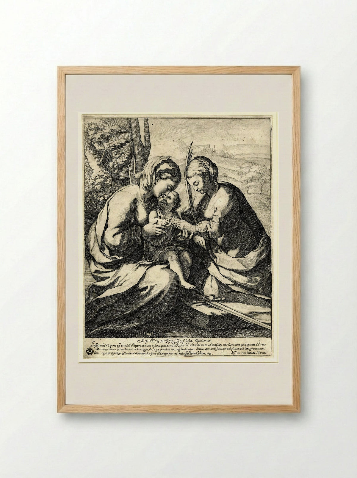 Marriage of Saint Catherine - Giovanni Battista Mercati - Framed Print Wood