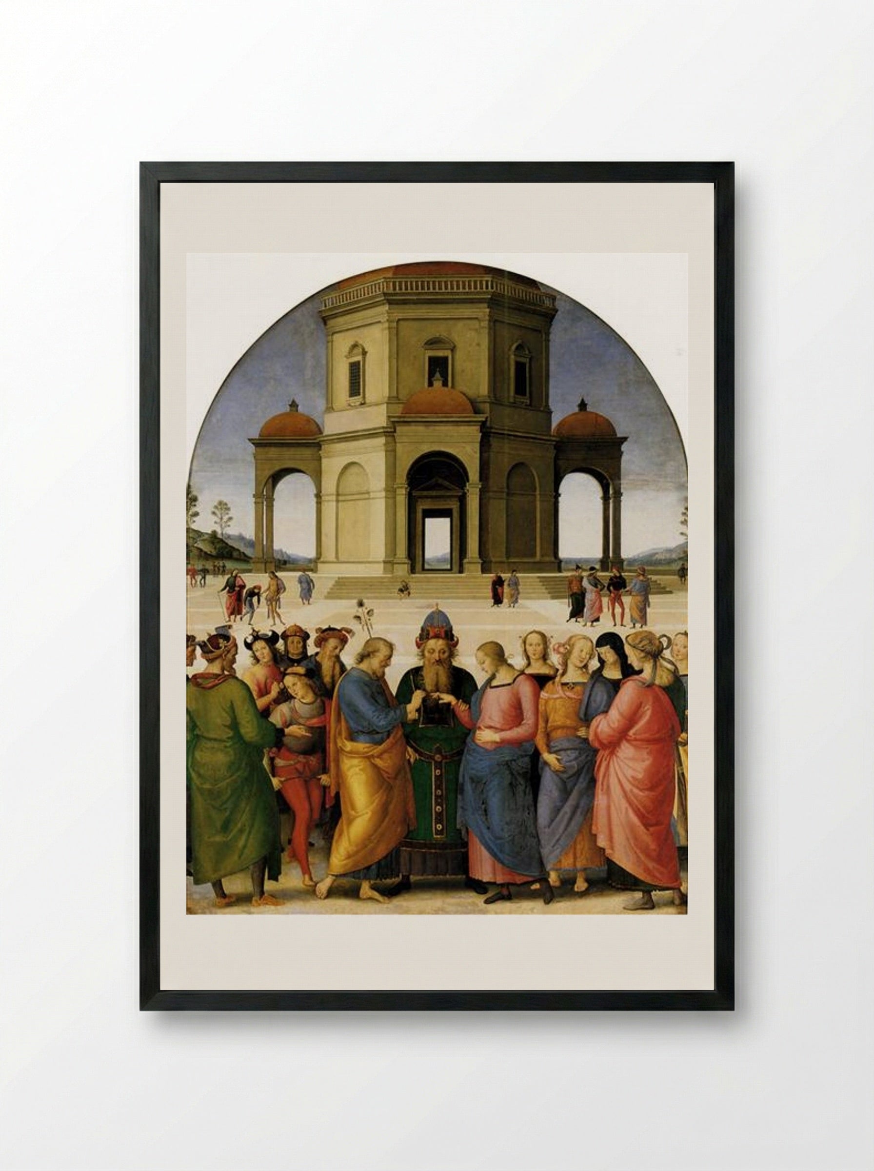 Marriage of the Virgin - Pietro Perugino - Framed Print Black