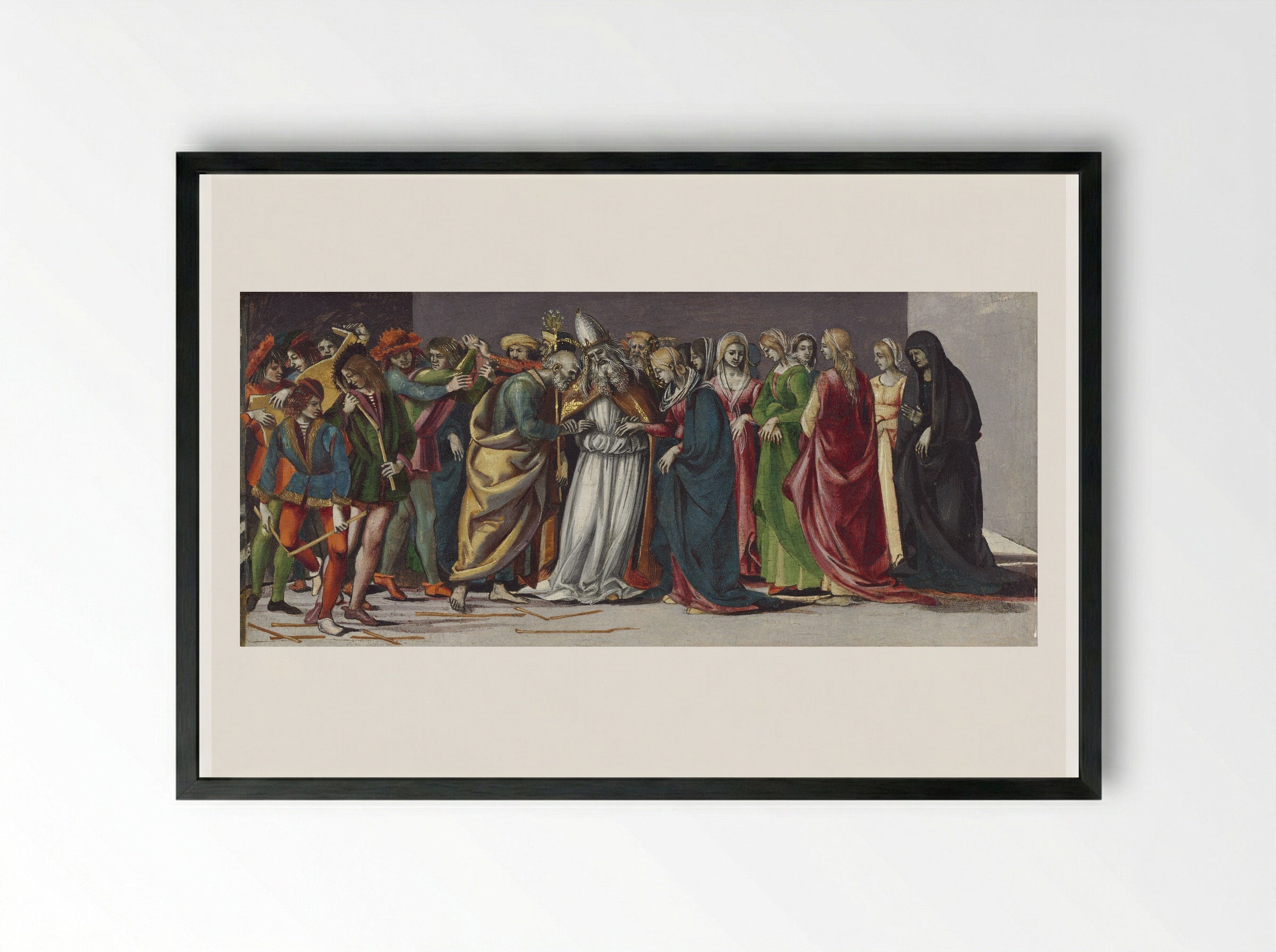 Marriage of the Virgin - Luca Signorelli - Framed Print Black