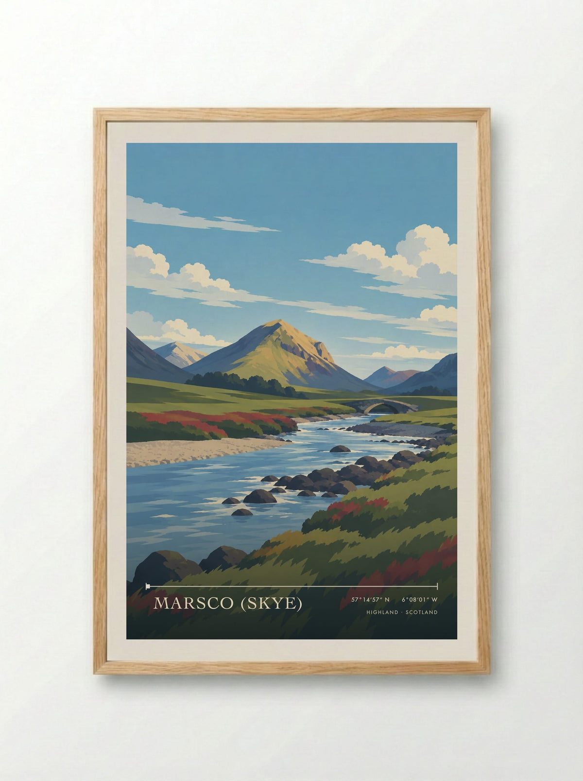 Marsco (Skye), Highland | Travel Poster - Framed Print Wood