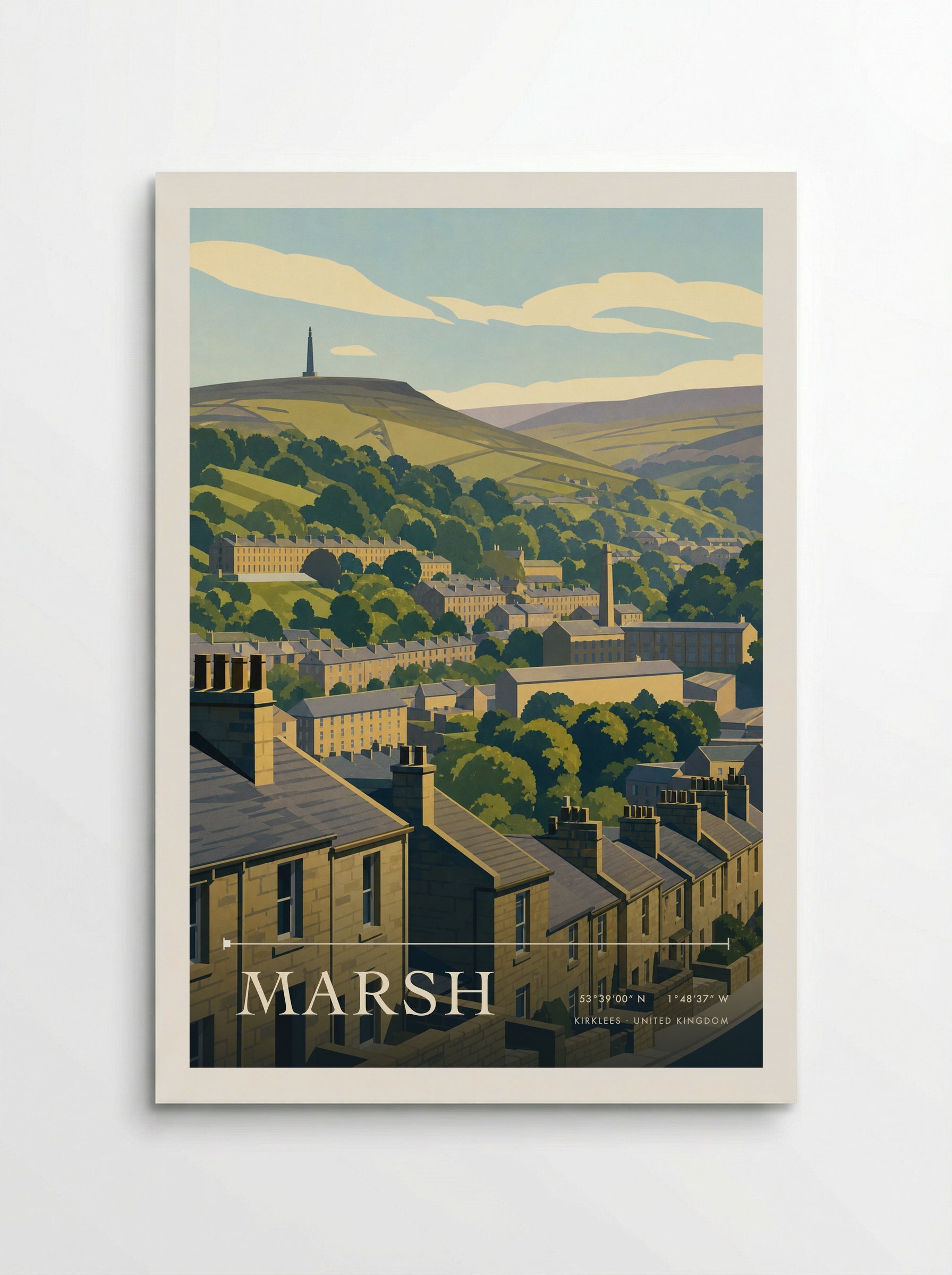 Marsh Kirklees United Kingdom Travel Poster - Poster