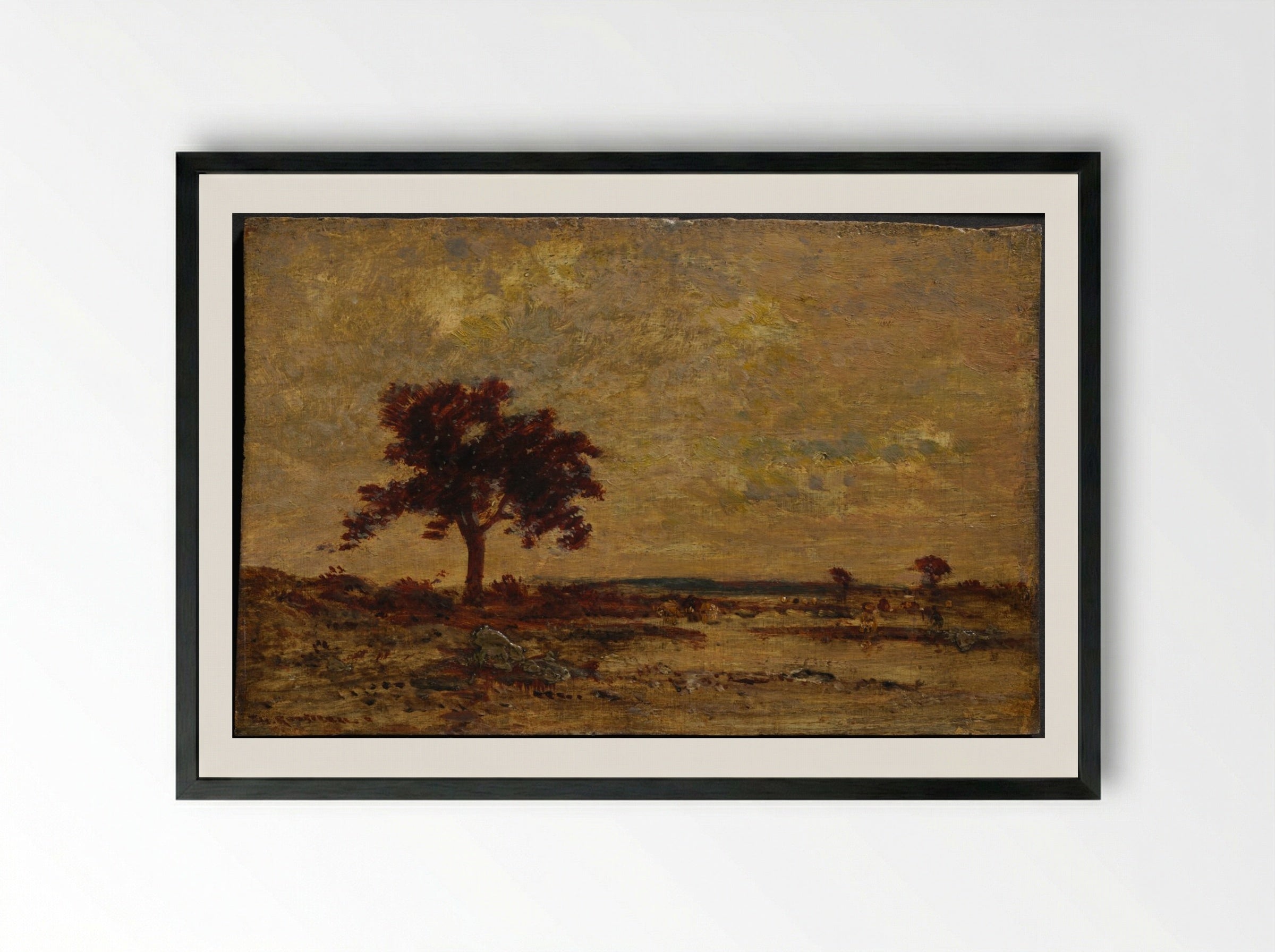 Marshlands - Théodore Rousseau - Framed Print Black