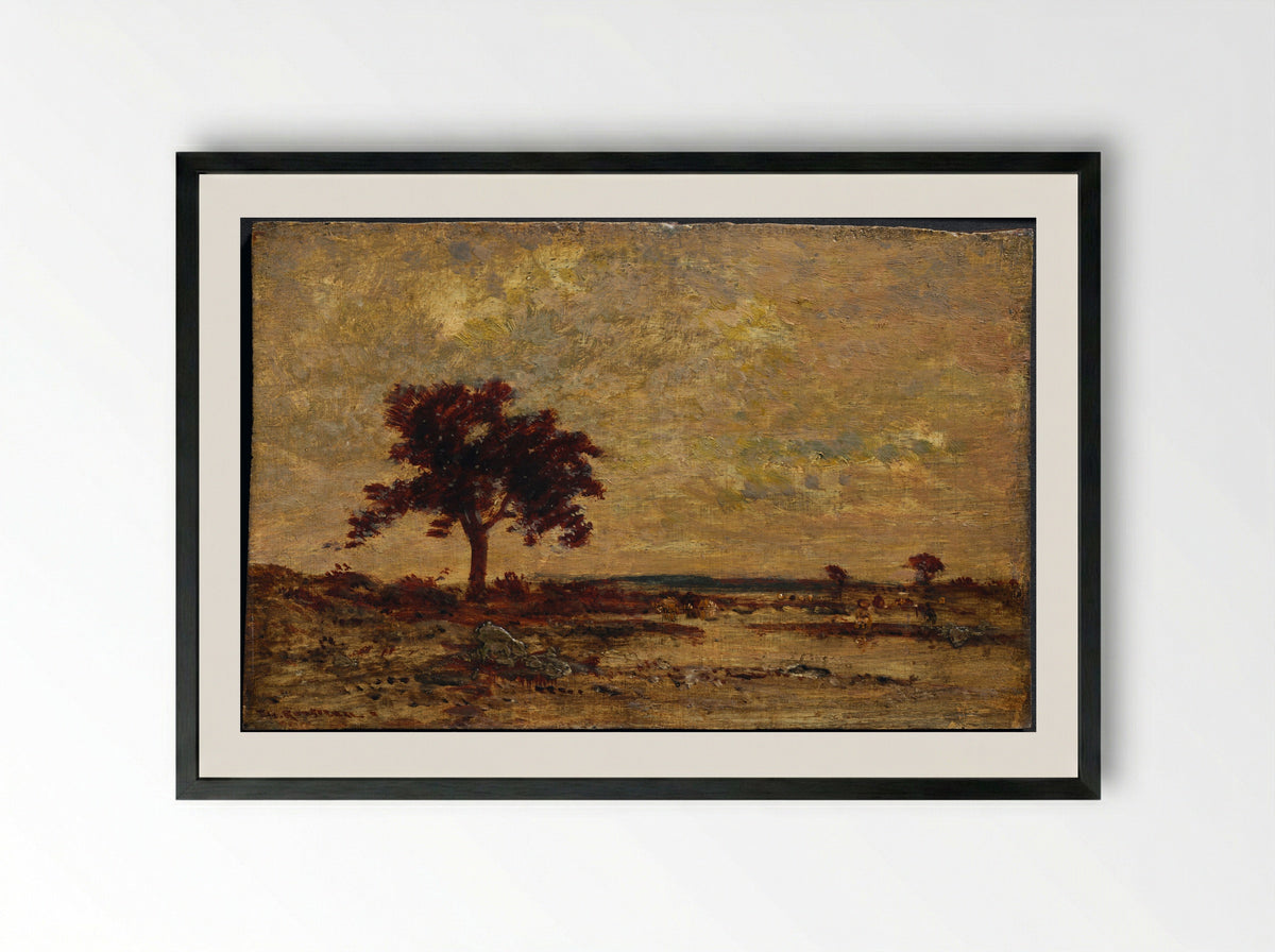 Marshlands - Théodore Rousseau - Framed Print Black
