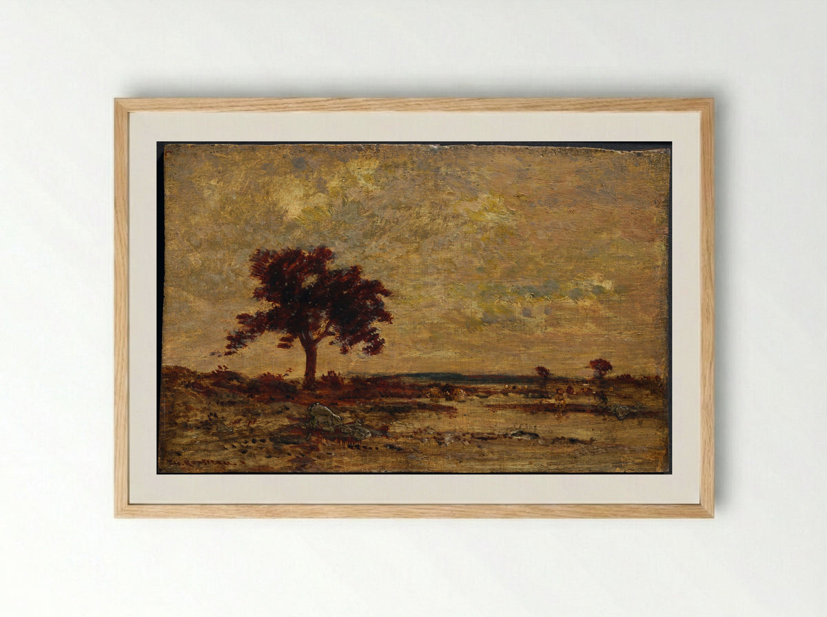Marshlands - Théodore Rousseau - Framed Print Wood