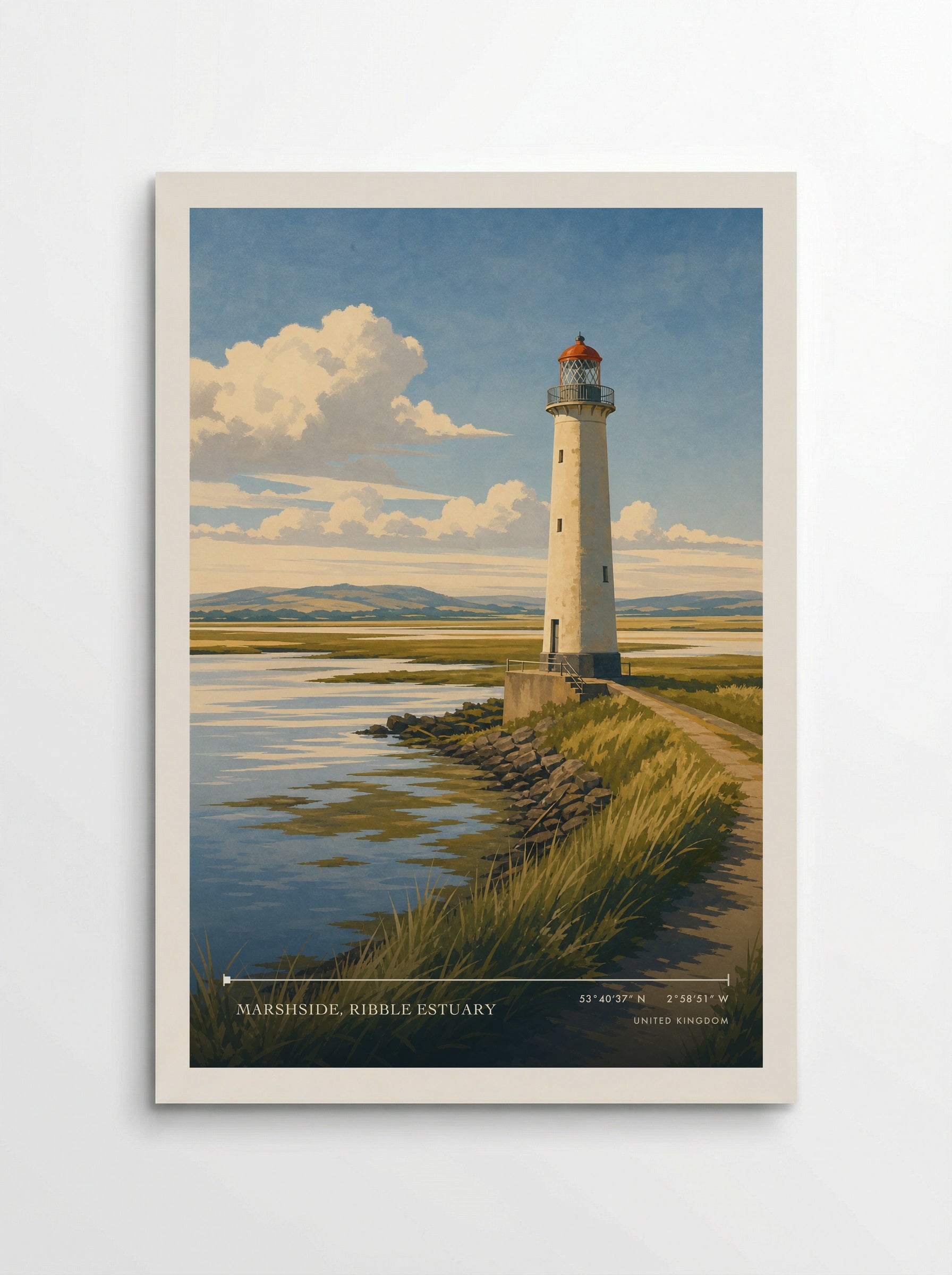 Marshside, Ribble Estuary United Kingdom Travel Poster - Poster
