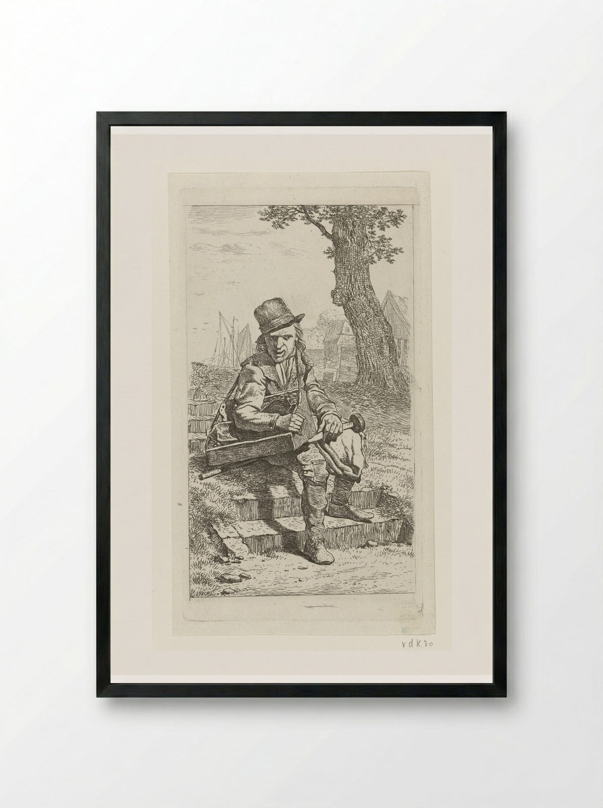 Marskramer Mal Jantje - Wouter Johannes van Troostwijk - Framed Print Black