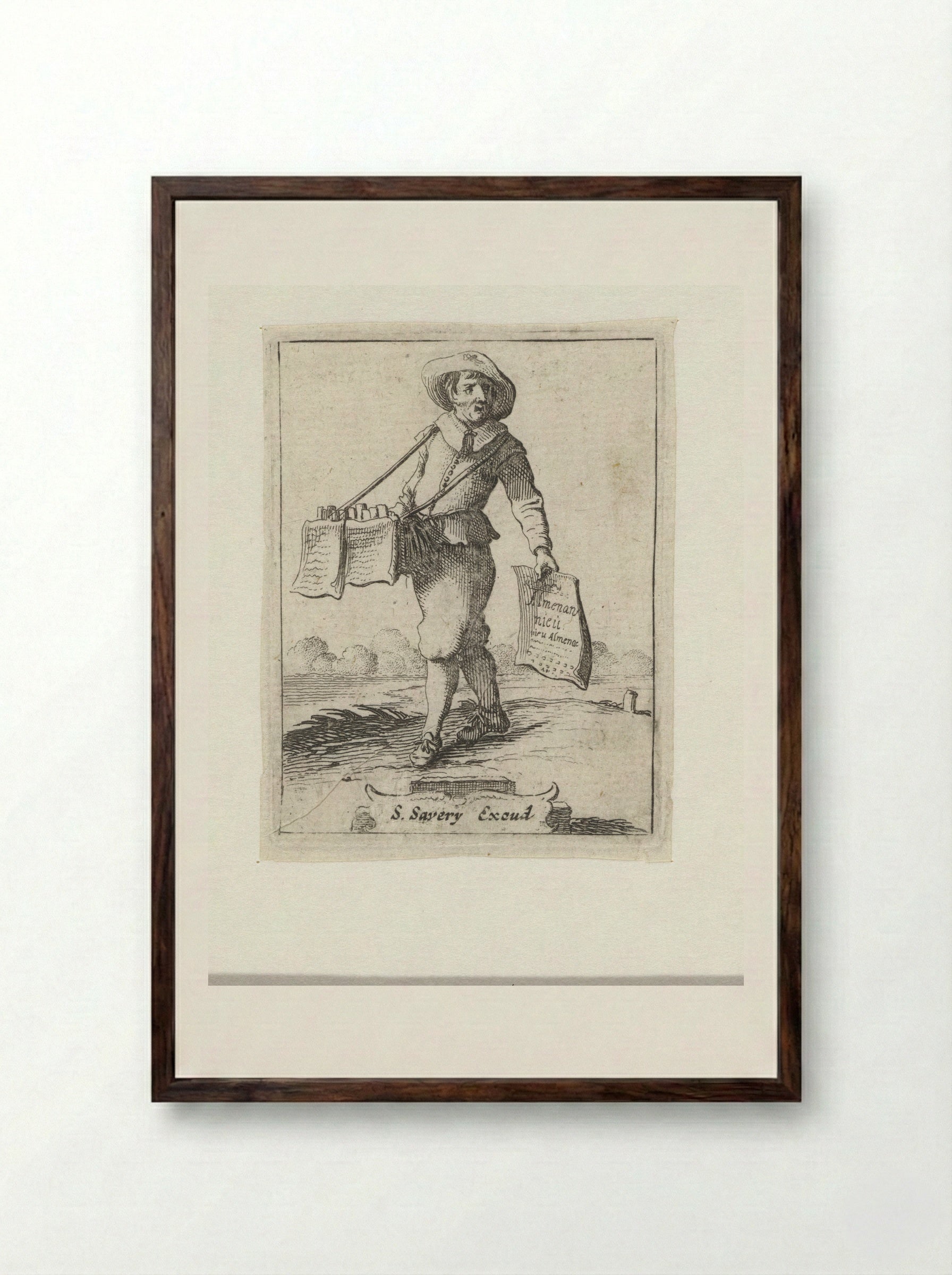Marskramer (Pedlar) - Gillis van Scheyndel (I) - Framed Print Dark Wood