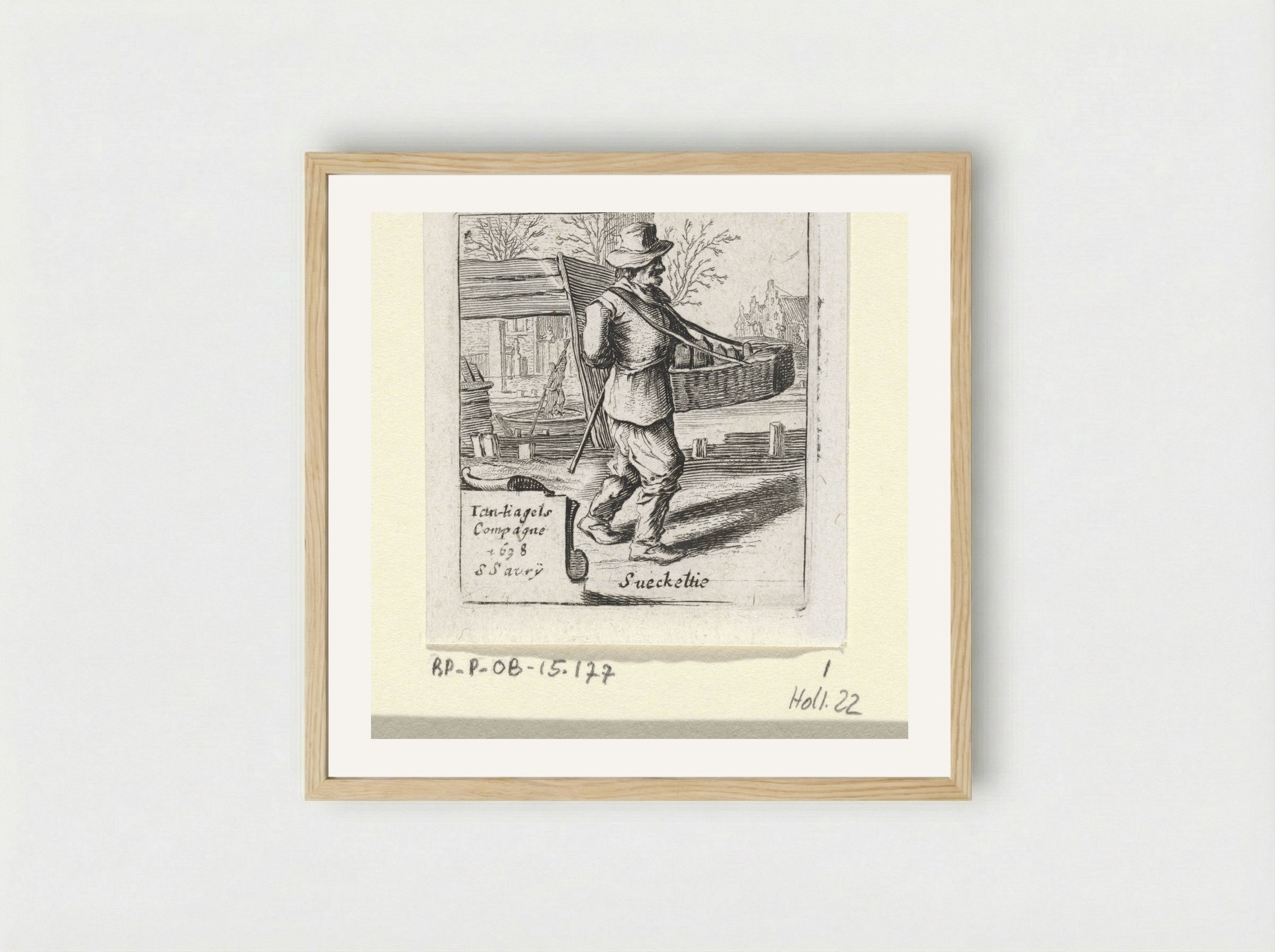 Marskramer bij een dorp - Gillis van Scheyndel (I) - Framed Print Wood