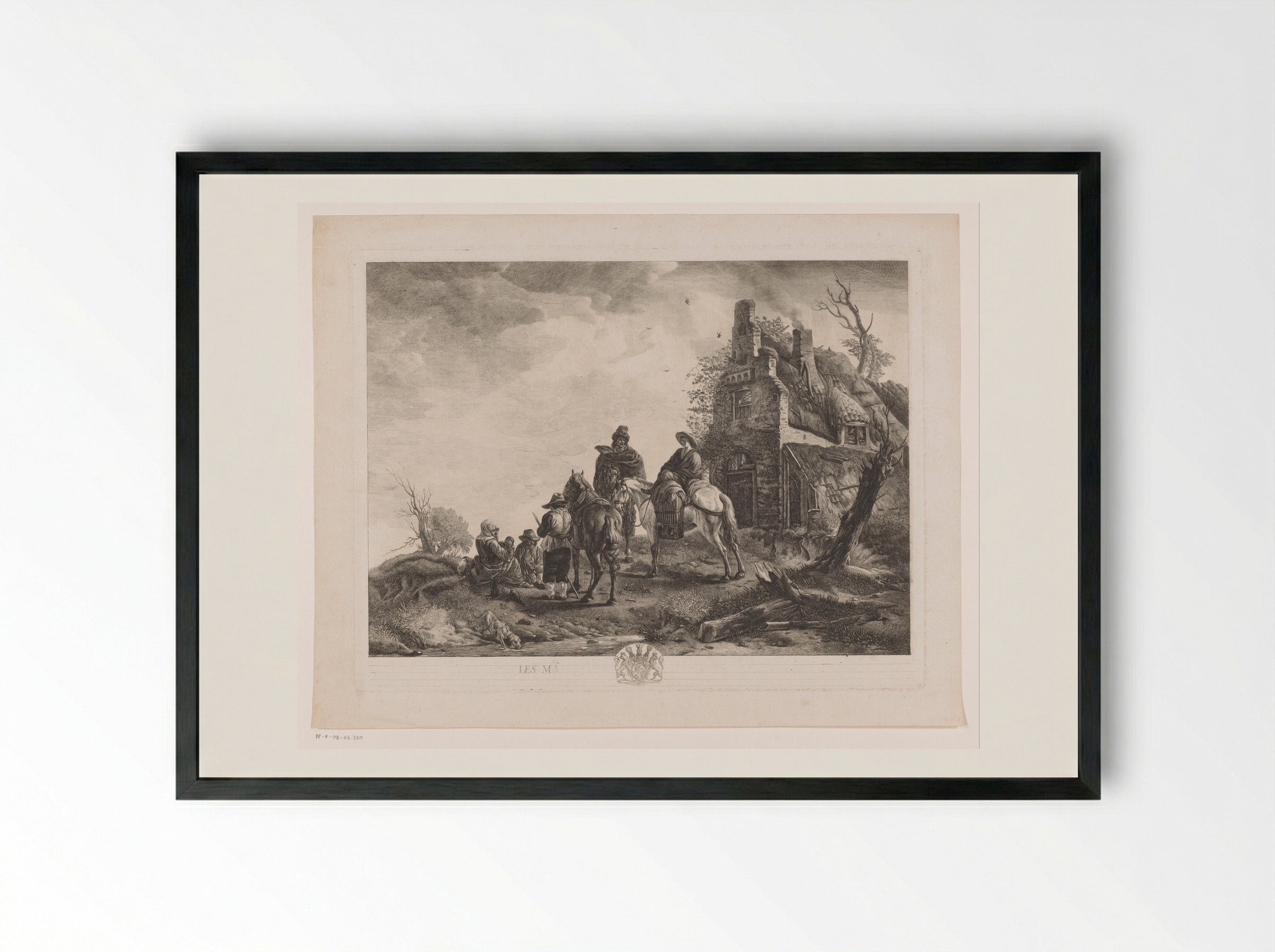 Marskramers voor een huis - Jean Moyreau - Framed Print Black