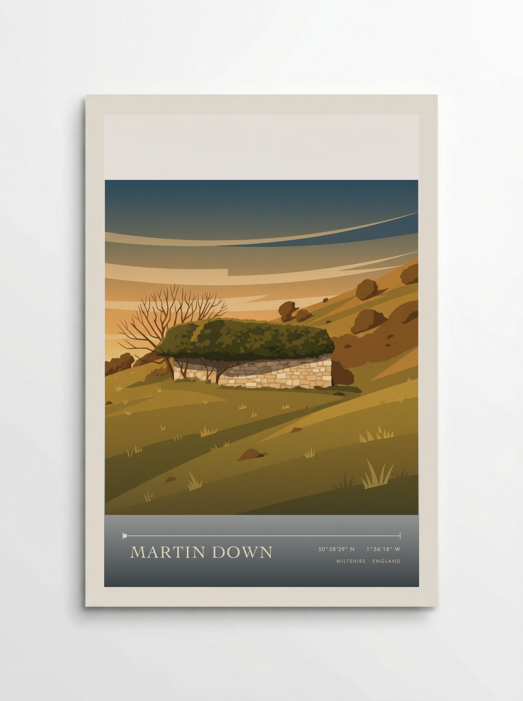 Martin Down Wiltshire England Travel Poster - Poster