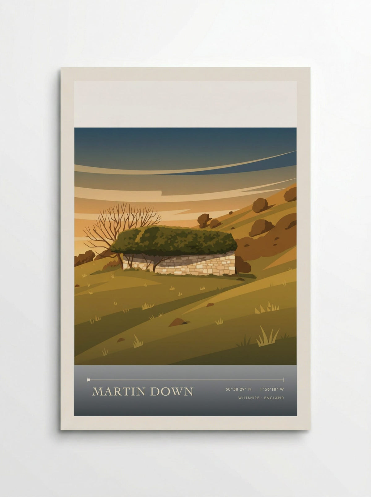 Martin Down Wiltshire England Travel Poster - Poster